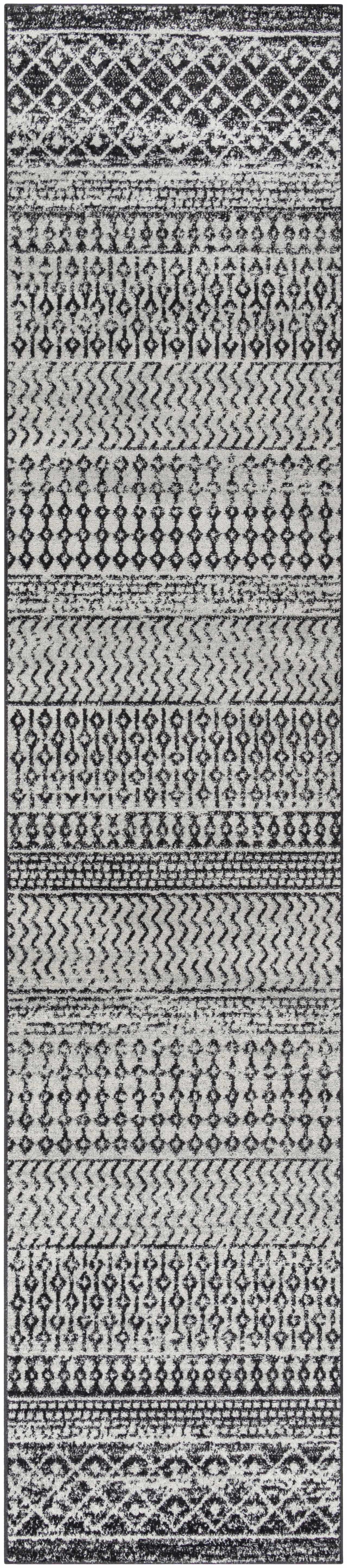 Constantin Black & White All Over Rug - 2’7’’ x 12’ Runner - Boutique Rugs