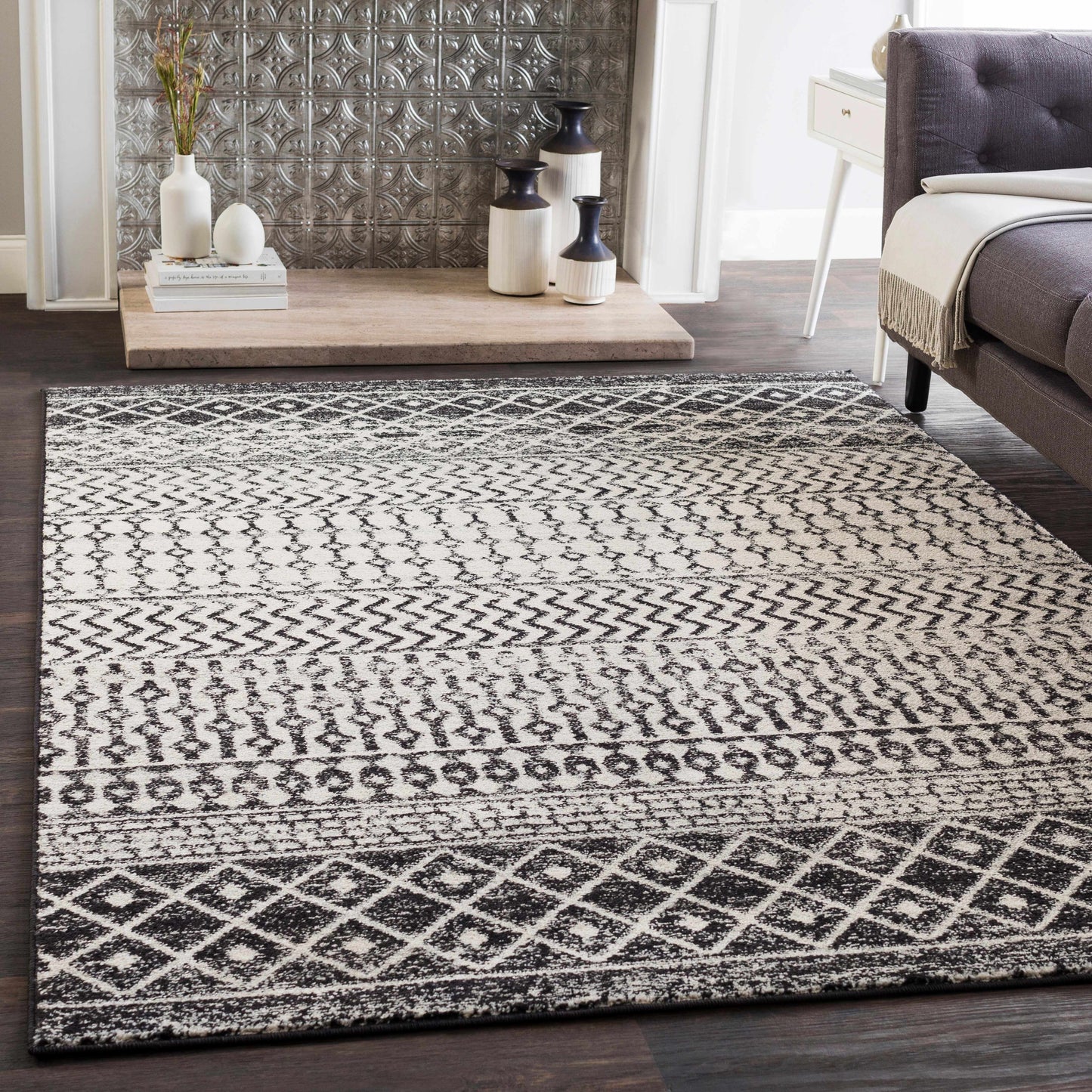 Constantin Black & White All Over Rug - Boutique Rugs