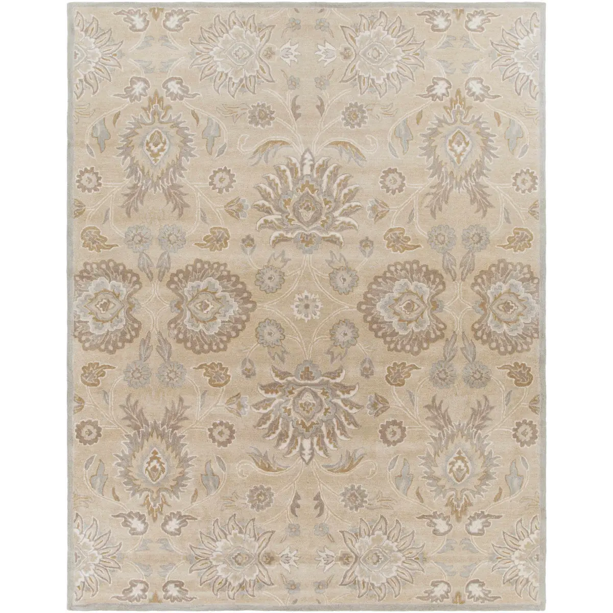 Conesus Hand Tufted Ivory & Taupe Wool Rug - 2’ x 3’ Rectangle - Boutique Rugs