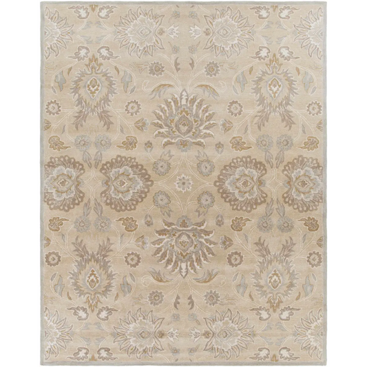 Conesus Hand Tufted Ivory & Taupe Wool Rug - 2’ x 3’ Rectangle - Boutique Rugs