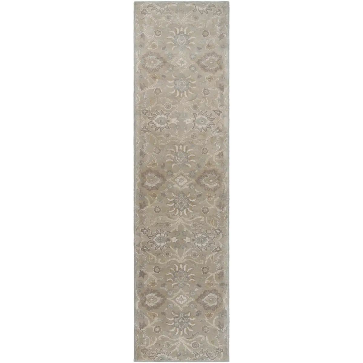Conesus Hand Tufted Ivory & Taupe Wool Rug - 3’ x 12’ Runner - Boutique Rugs