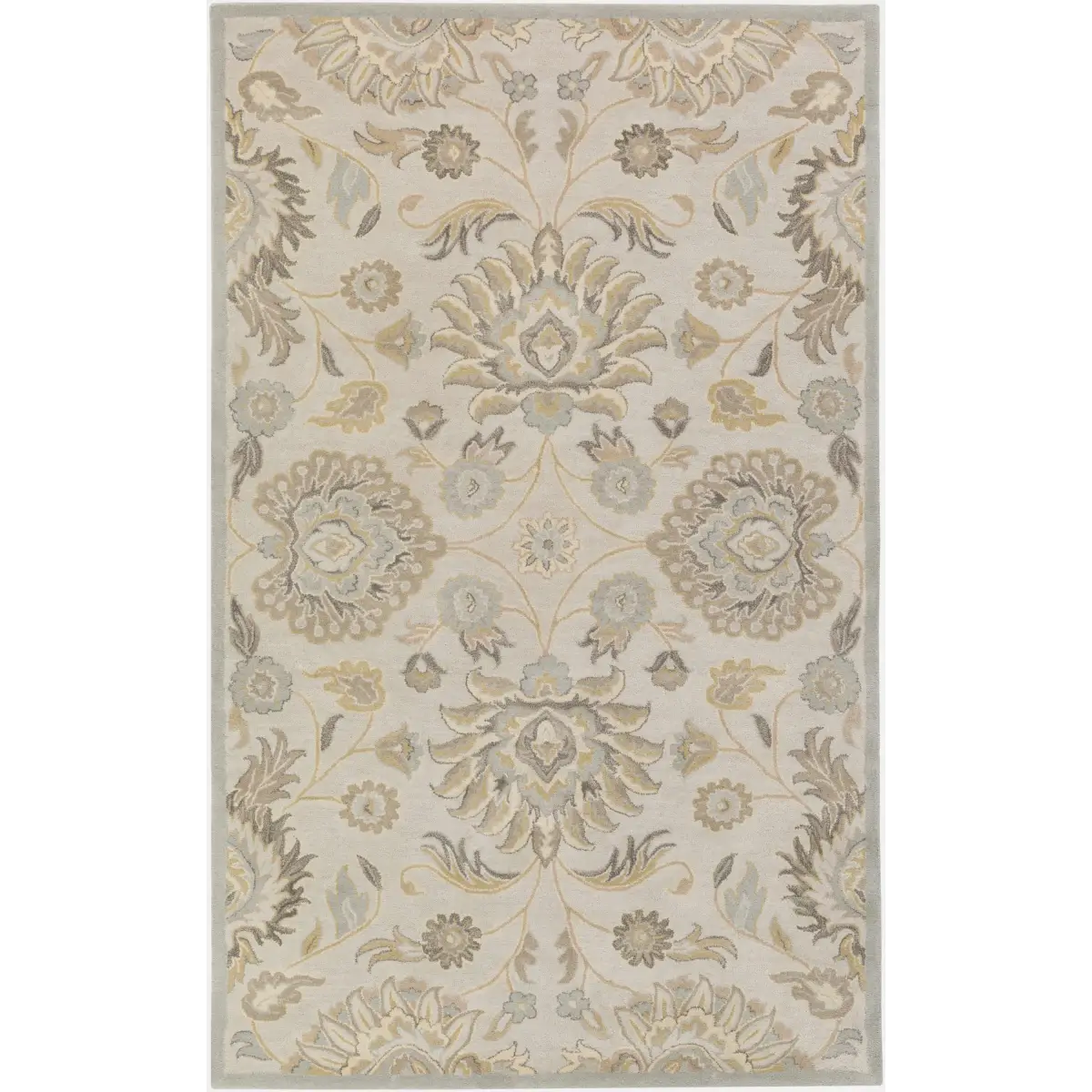 Conesus Hand Tufted Ivory & Taupe Wool Rug - 5’ x 8’ Rectangle - Boutique Rugs