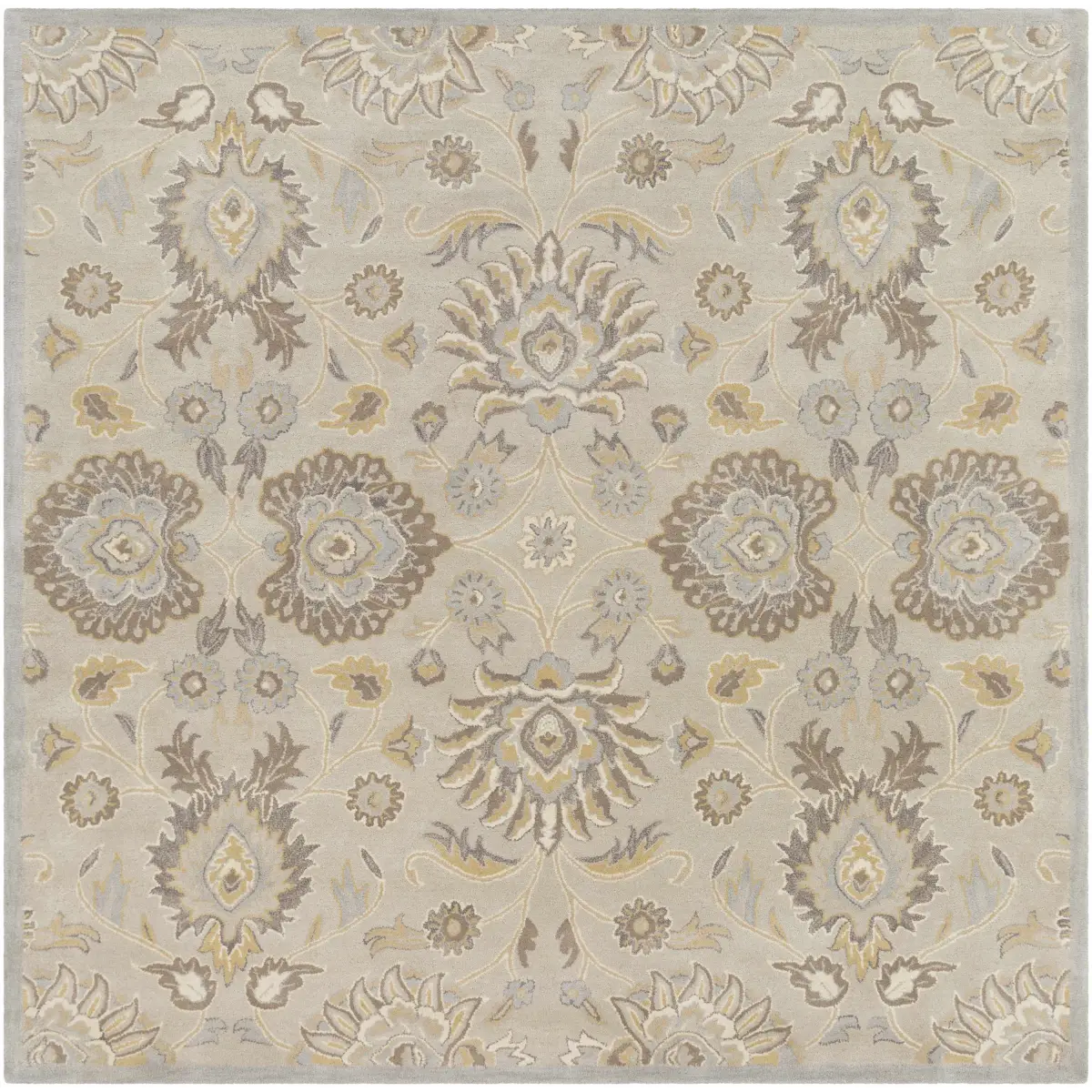 Conesus Hand Tufted Ivory & Taupe Wool Rug - 8’ Square - Boutique Rugs