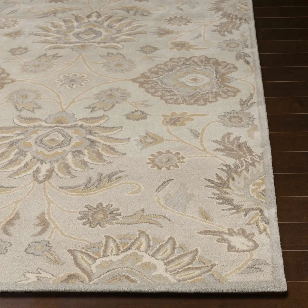 Conesus Hand Tufted Ivory & Taupe Wool Rug - Boutique Rugs
