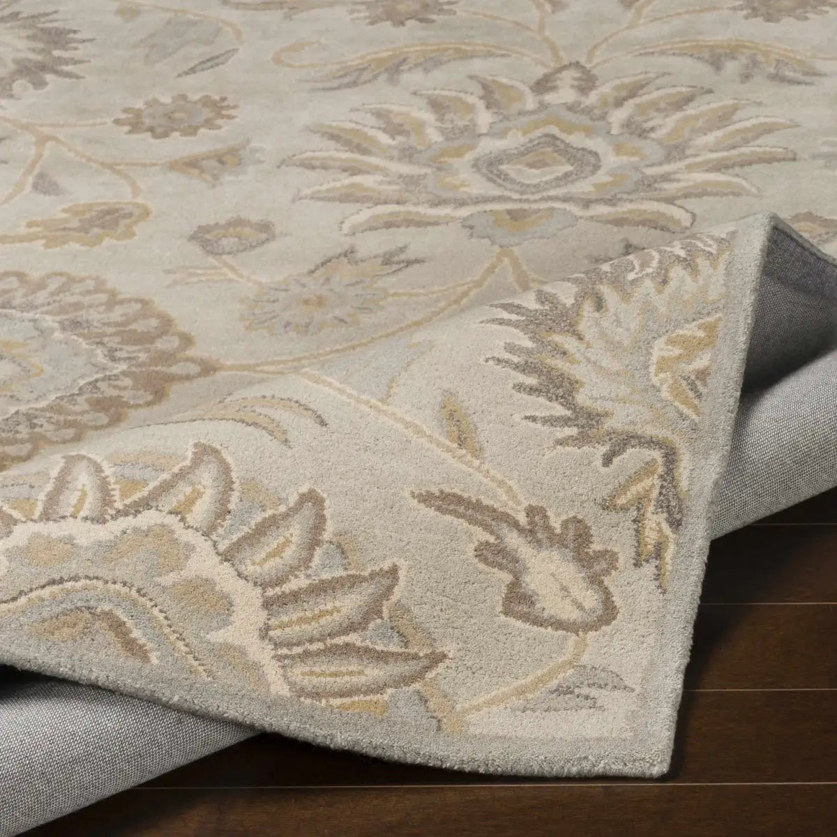 Conesus Hand Tufted Ivory & Taupe Wool Rug - Boutique Rugs