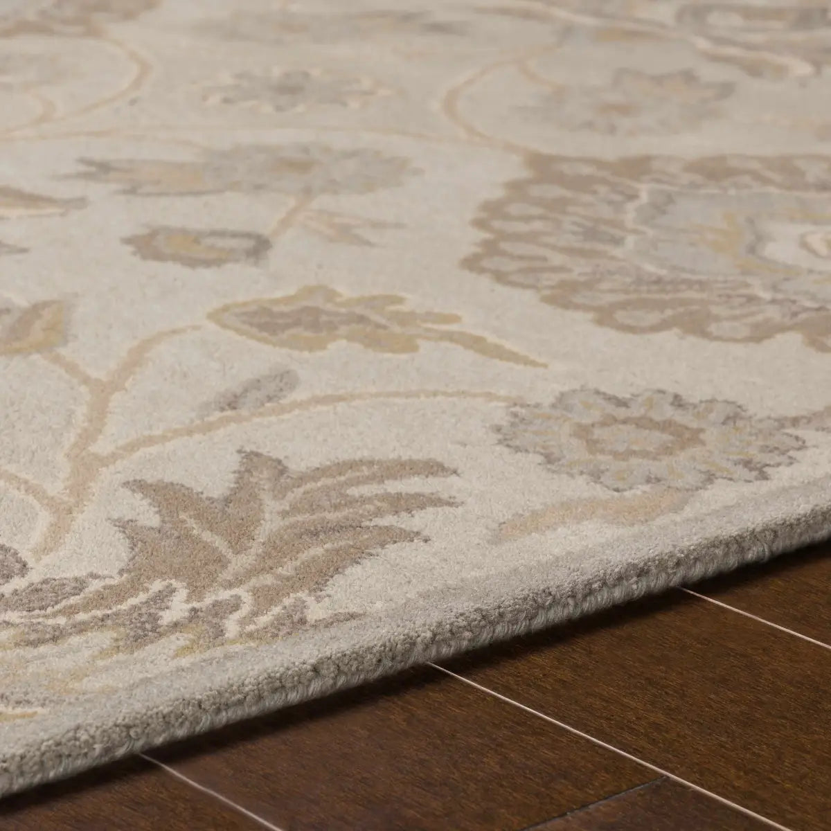 Conesus Hand Tufted Ivory & Taupe Wool Rug - Boutique Rugs