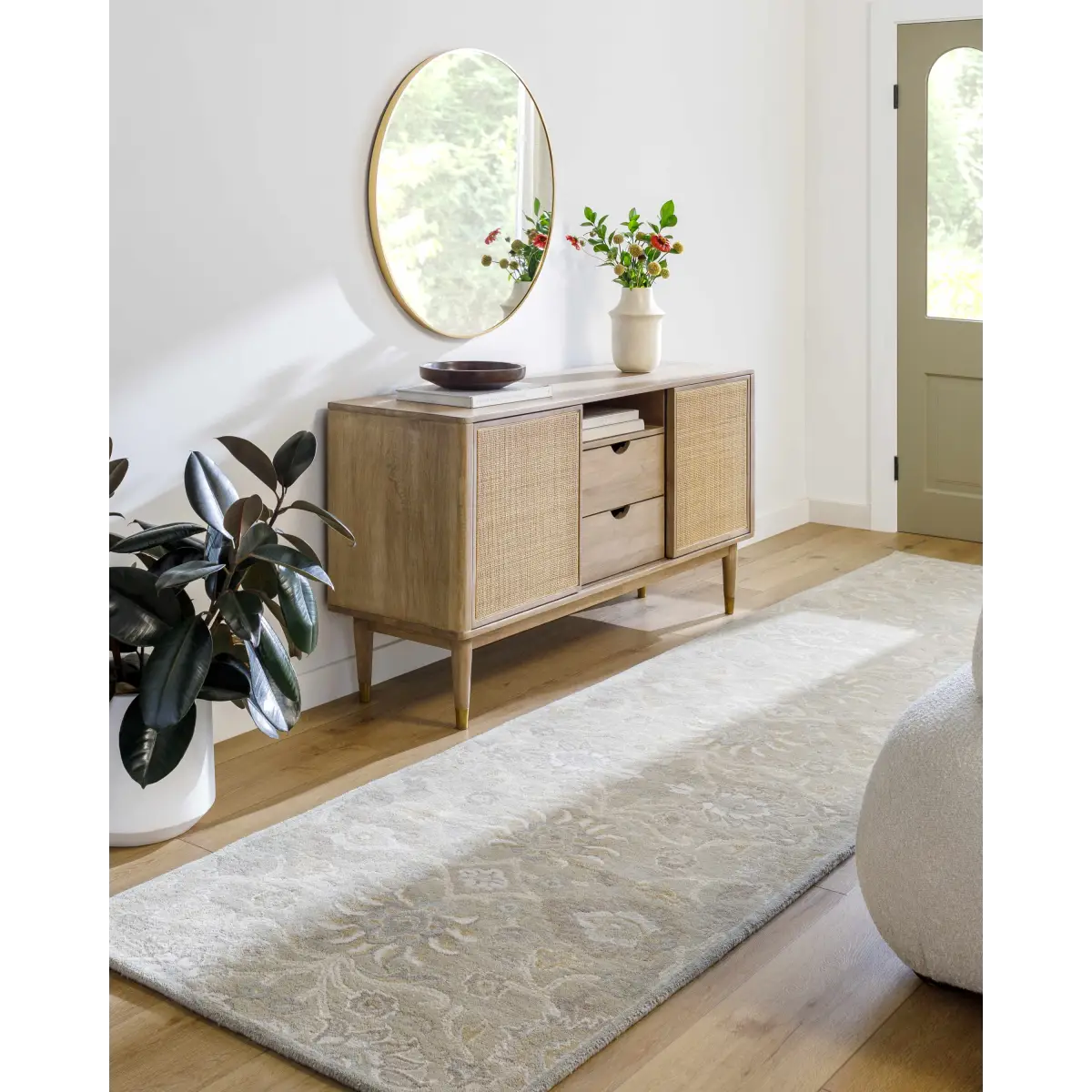 Conesus Hand Tufted Ivory & Taupe Wool Rug - Boutique Rugs