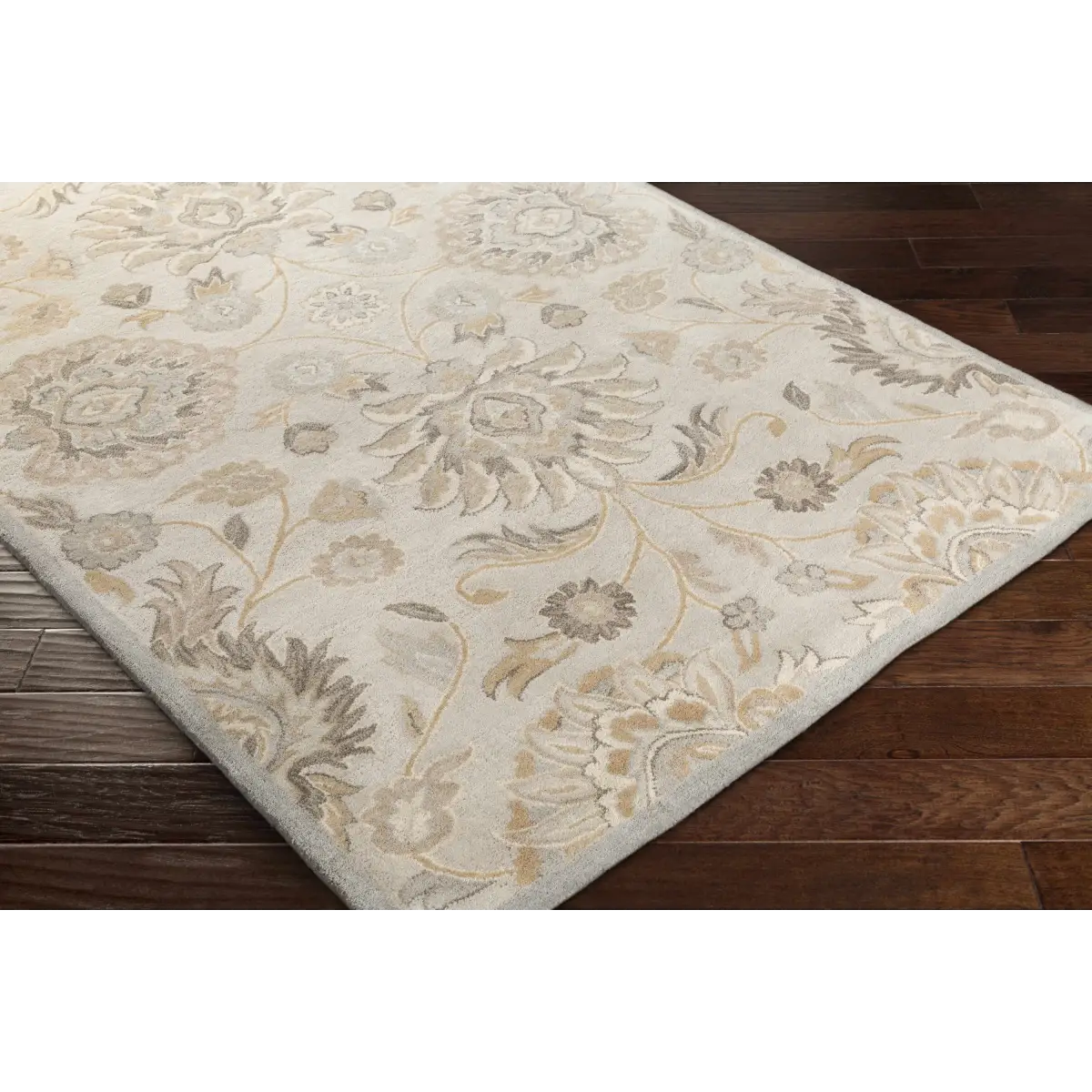 Conesus Hand Tufted Ivory & Taupe Wool Rug - Boutique Rugs