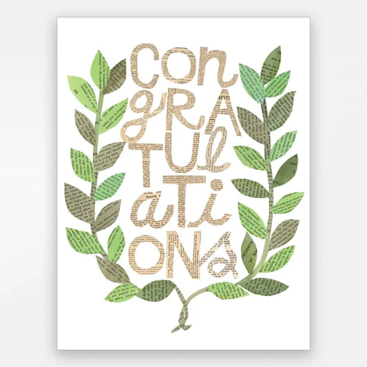 Congratulations Laurel Card (blank) - Paste