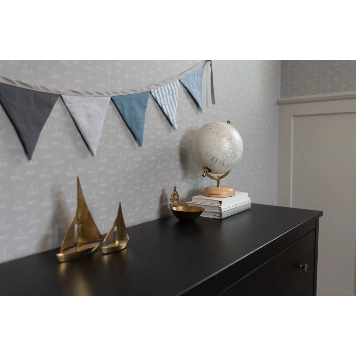 Conrad Wallpaper - Subtle Sailboats - Coastal Cottage - by Lauren Blair Hersey - Loomwell Home Goods