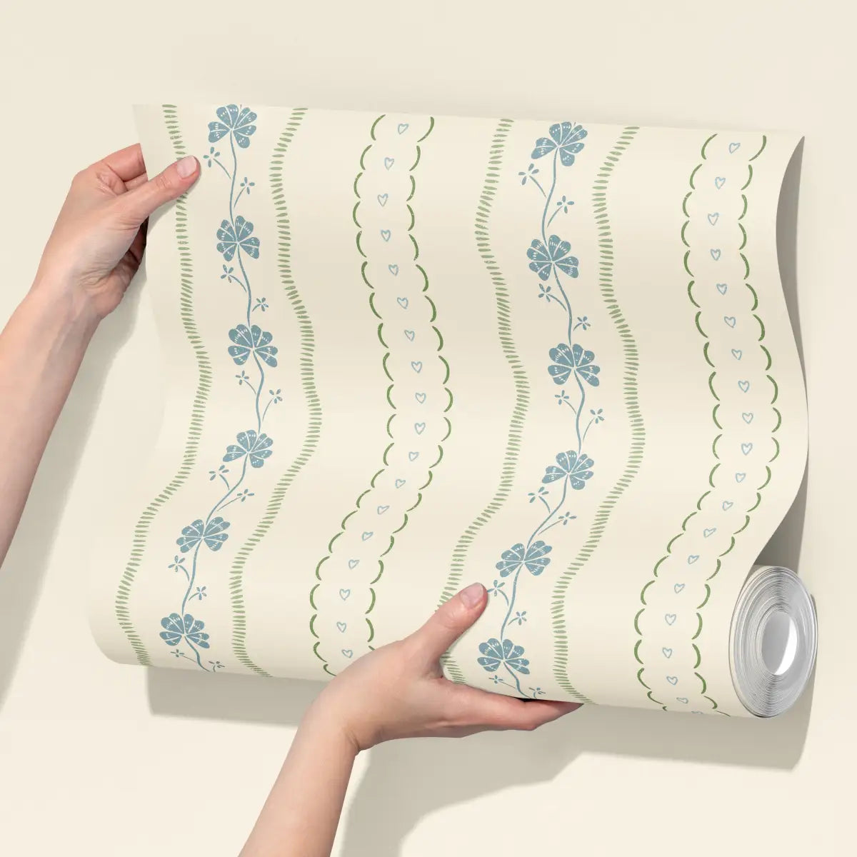 Constance Wallpaper - Shamrocks and Hearts - by House of Haricot - Loomwell Home Goods