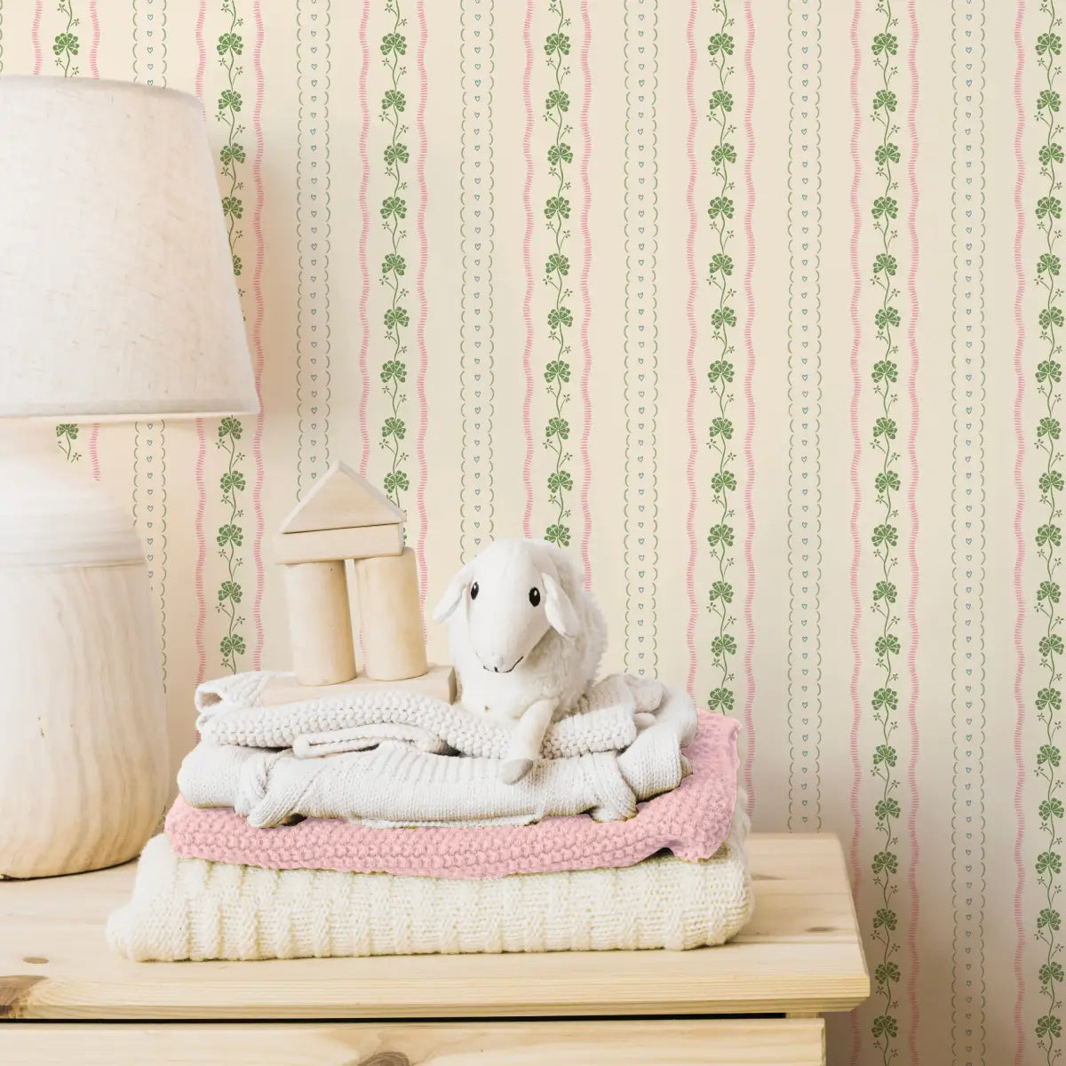 Constance Wallpaper - Shamrocks and Hearts - by House of Haricot - Loomwell Home Goods
