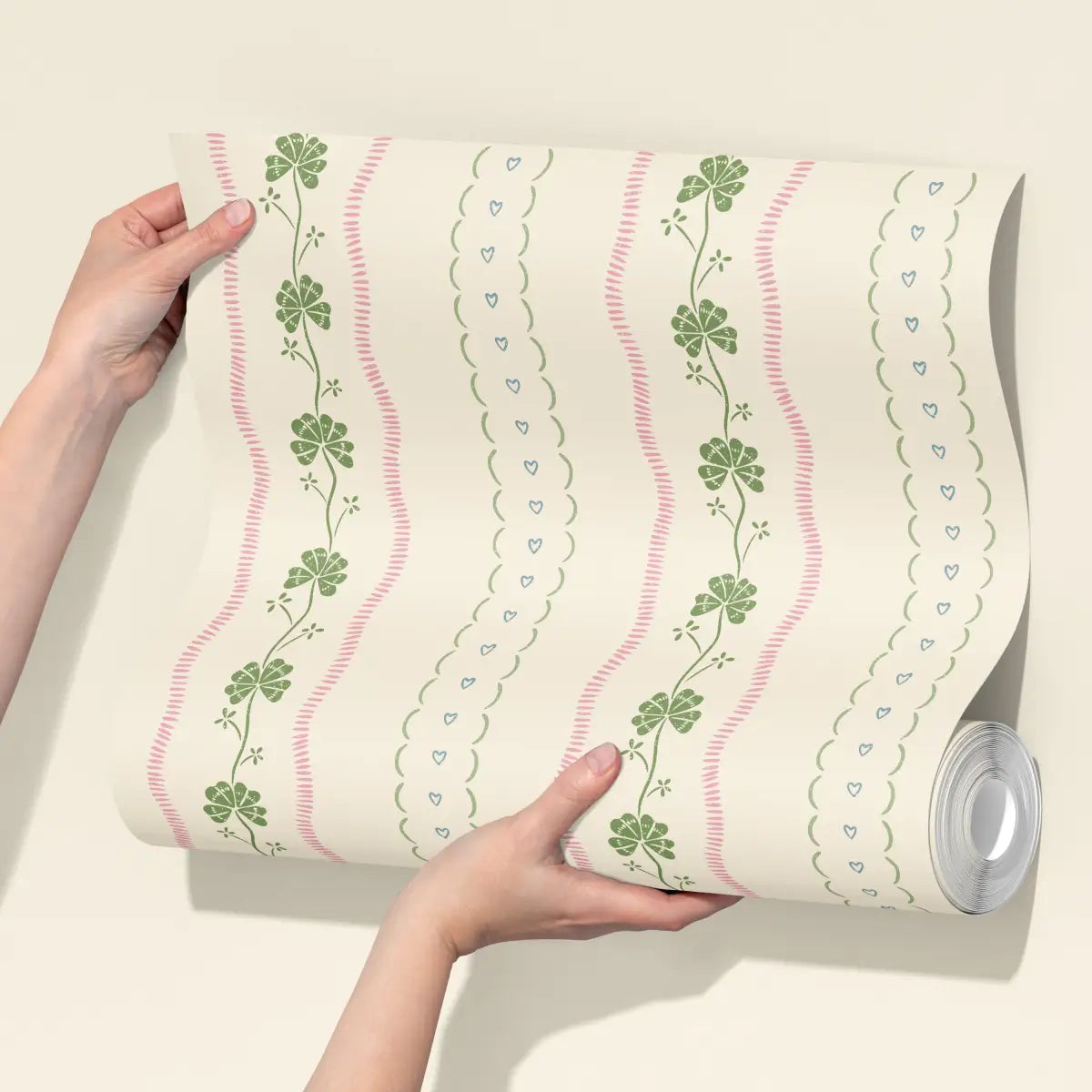Constance Wallpaper - Shamrocks and Hearts - by House of Haricot - Loomwell Home Goods
