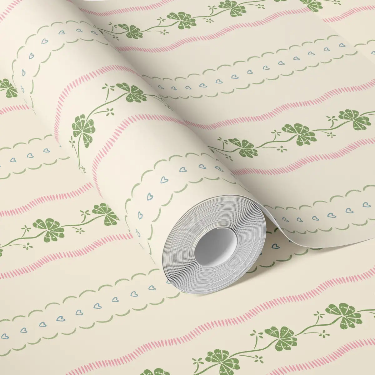 Constance Wallpaper - Shamrocks and Hearts - by House of Haricot - Loomwell Home Goods
