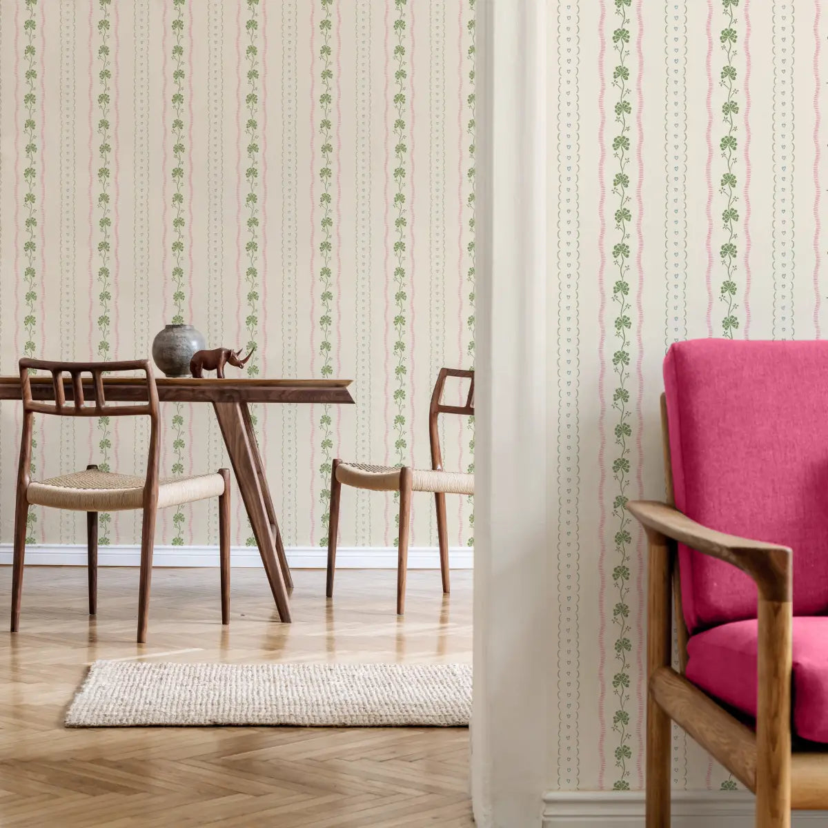 Constance Wallpaper - Shamrocks and Hearts - by House of Haricot - Loomwell Home Goods
