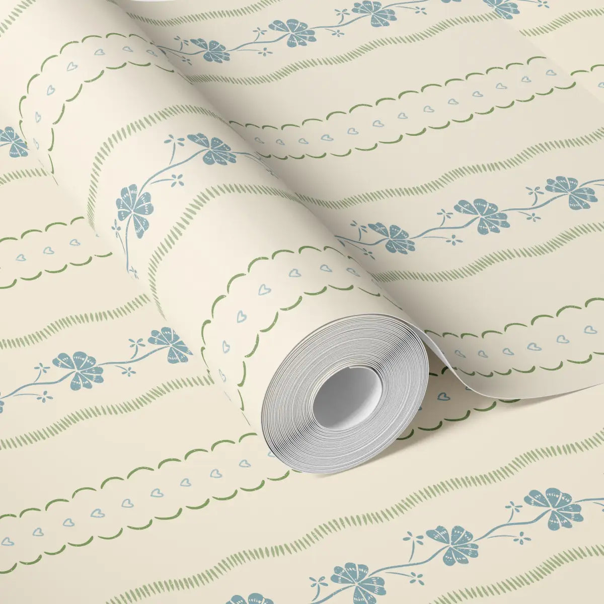 Constance Wallpaper - Shamrocks and Hearts - by House of Haricot - Loomwell Home Goods