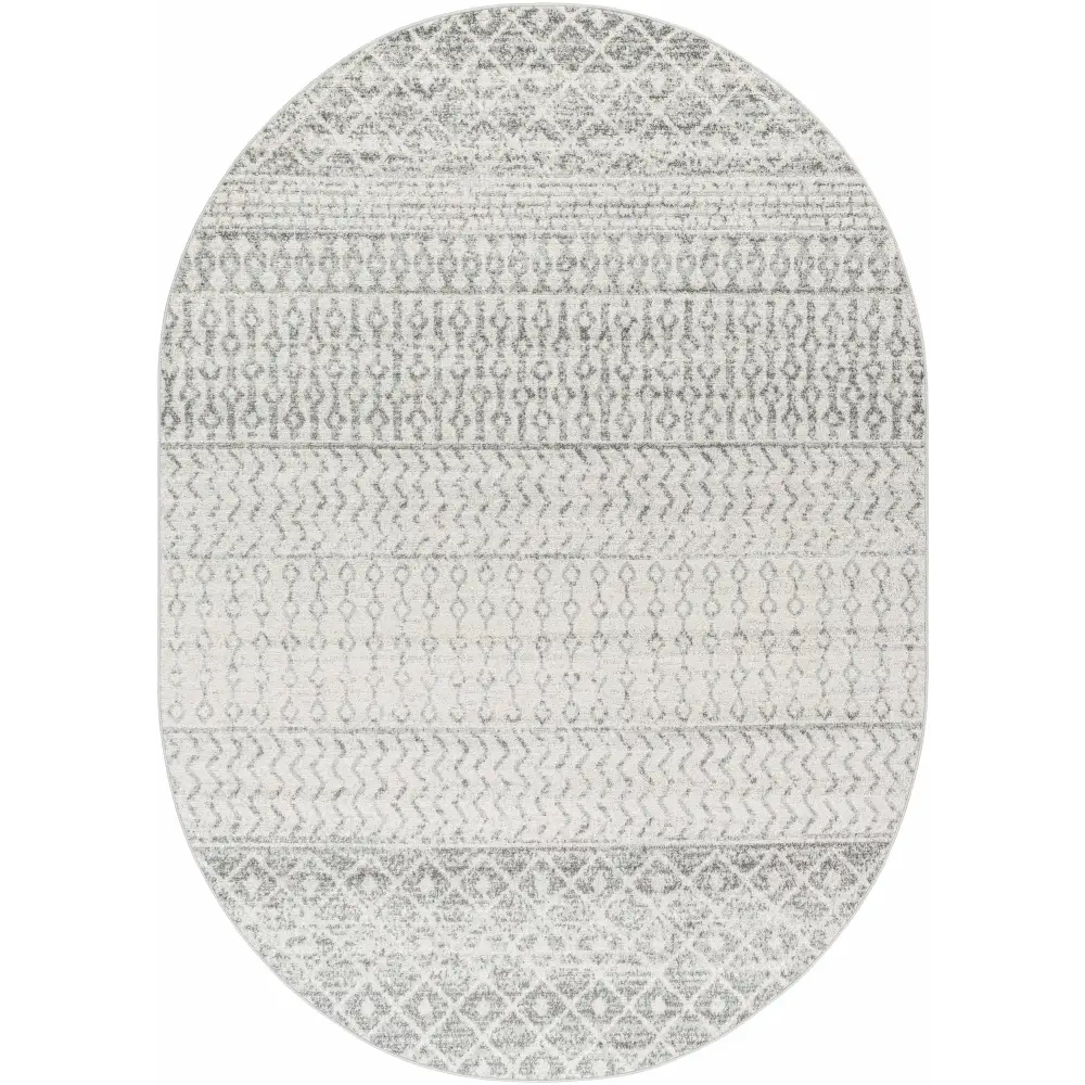 Constantin Gray Area Rug - 6’7’’ x 9’ Oval - Boutique Rugs