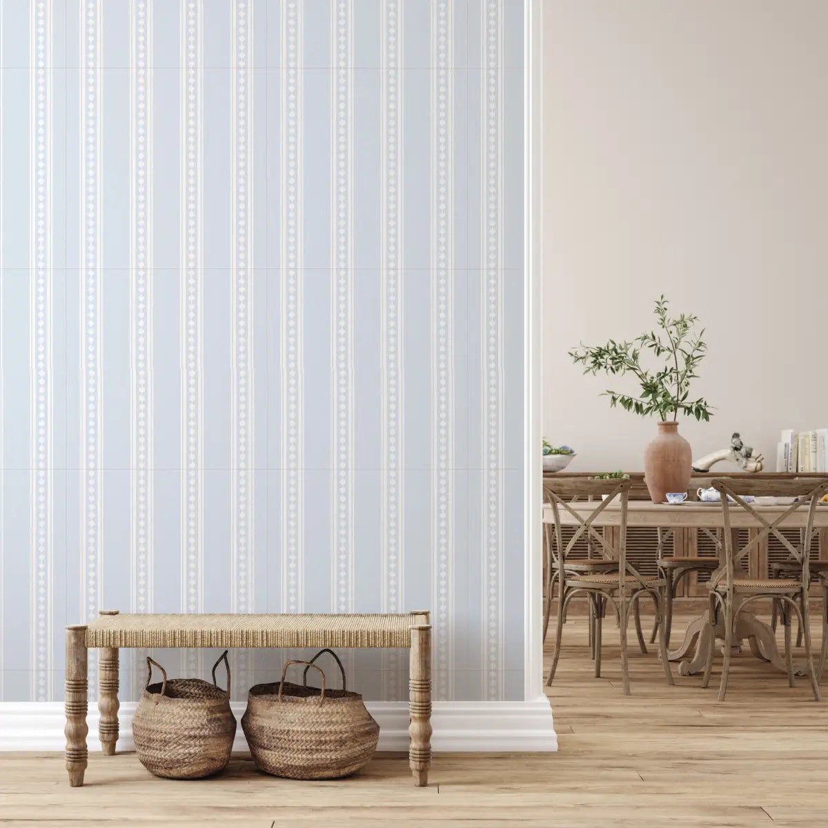 Conway Wallpaper - Dotted Stripe - by Beeky Illustration - Loomwell Home Goods