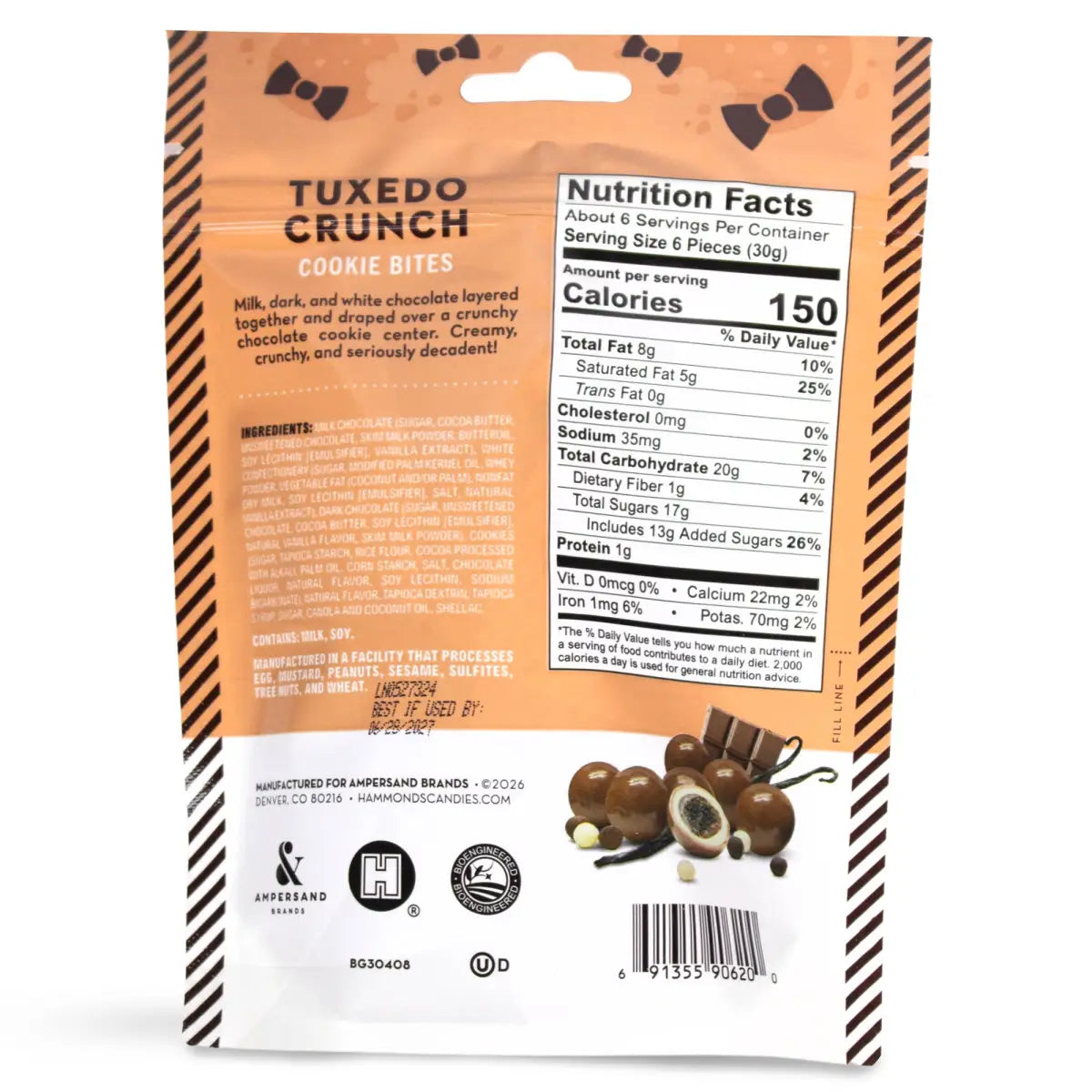 Cookie Bites - Tuxedo Crunch - Milk Dark and White Chocolate - Hammond’s Candies / Lolli & Pops