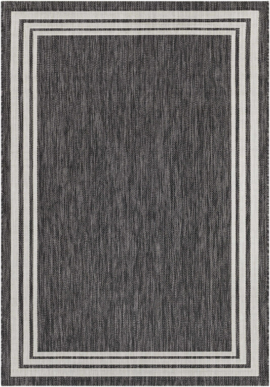 Coonamble Bordered Antrasit Outdoor Rug - 5’3’’ x 7’7’’ Rectangle - Boutique Rugs