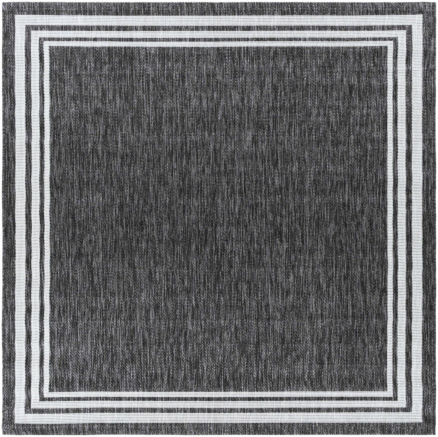 Coonamble Bordered Antrasit Outdoor Rug - 6’7’’ x 6’7’’ Square - Boutique Rugs