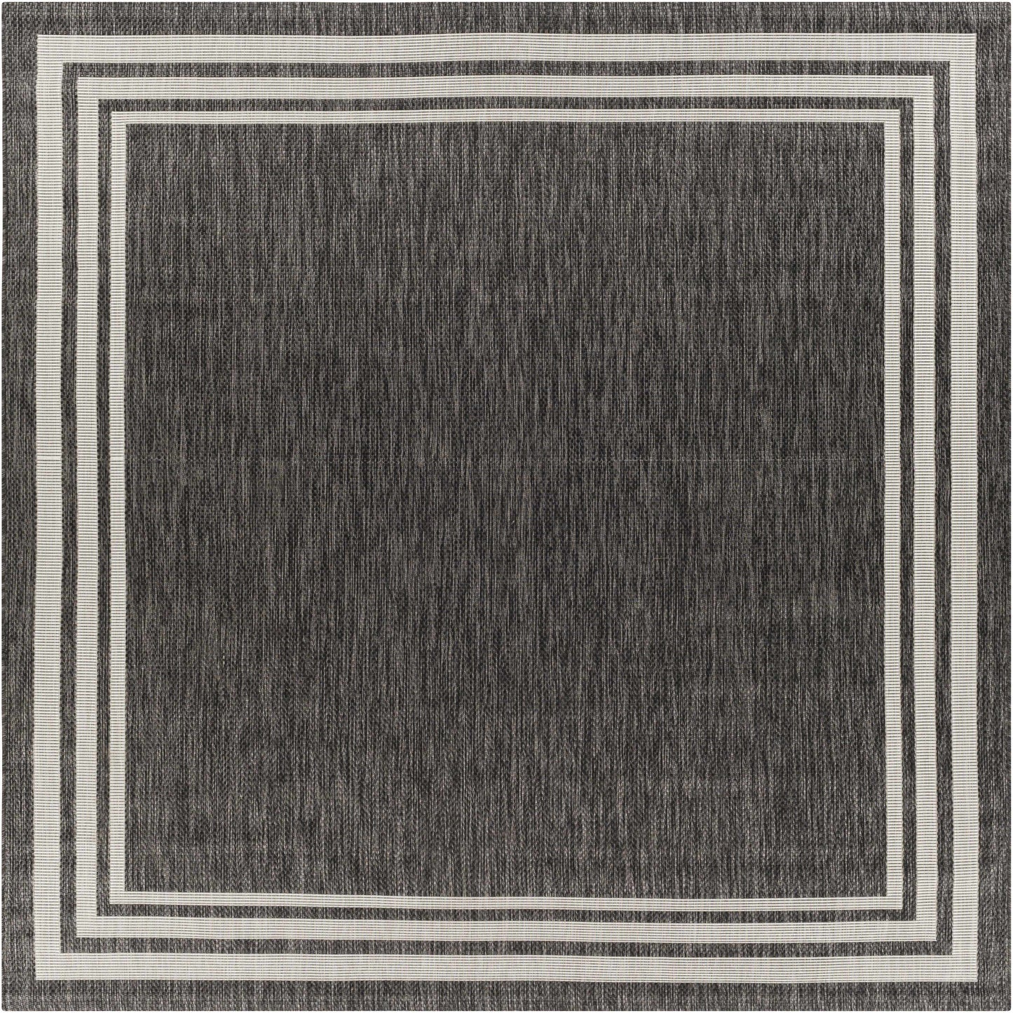 Coonamble Bordered Antrasit Outdoor Rug