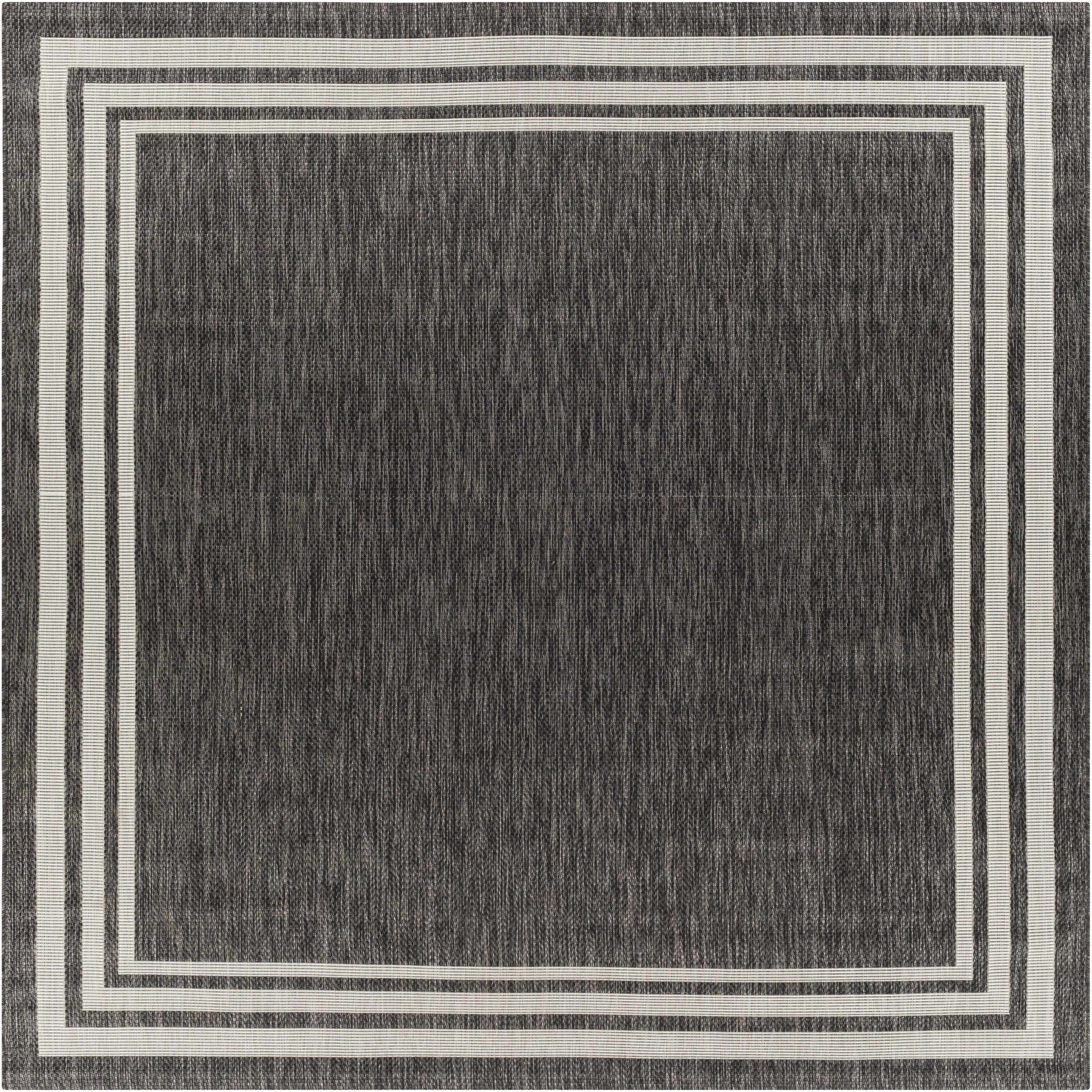 Coonamble Bordered Antrasit Outdoor Rug - 7’10’’ x 7’10’’ Square - Boutique Rugs