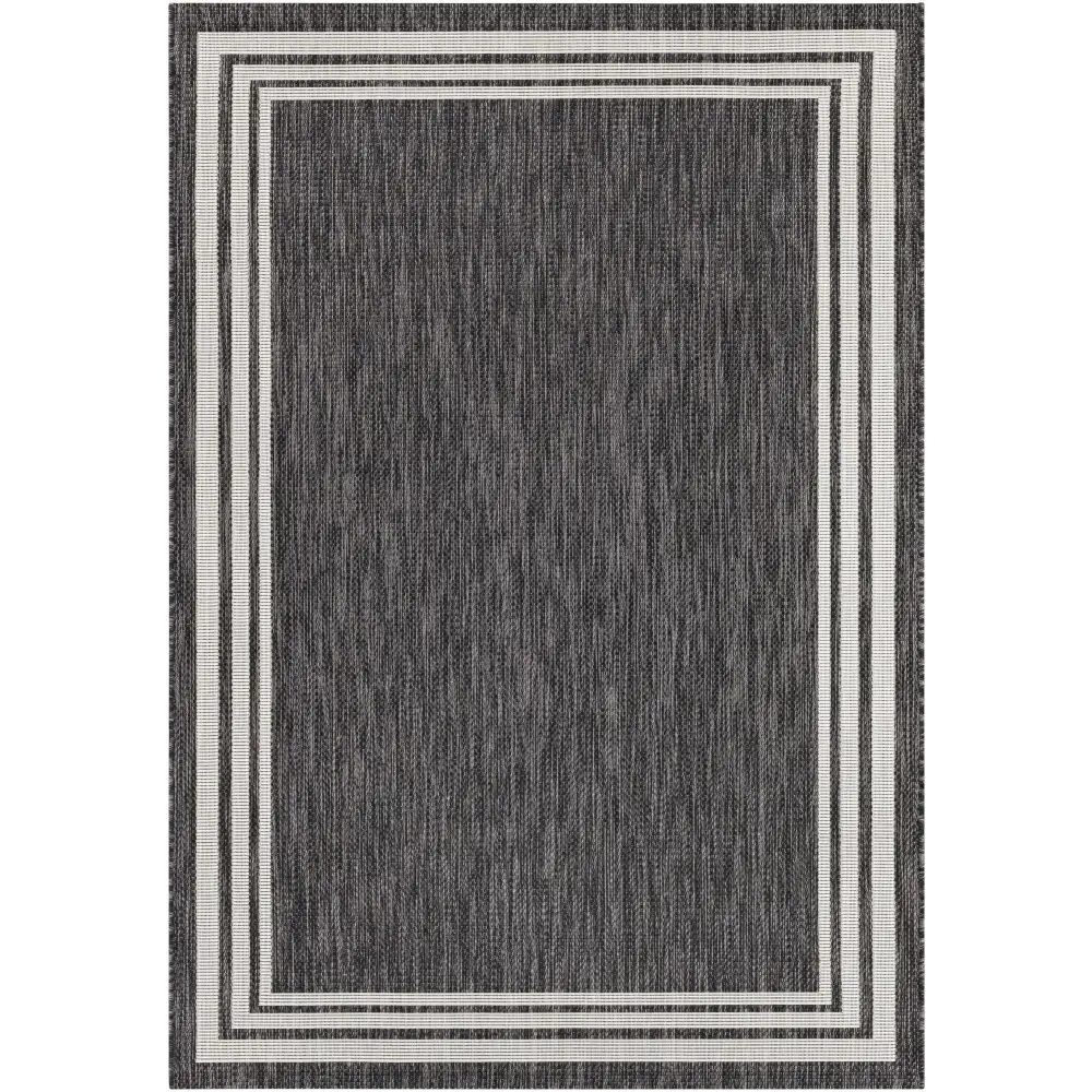 Coonamble Bordered Antrasit Outdoor Rug - 5’3’’ x 7’7’’ Rectangle - Boutique Rugs