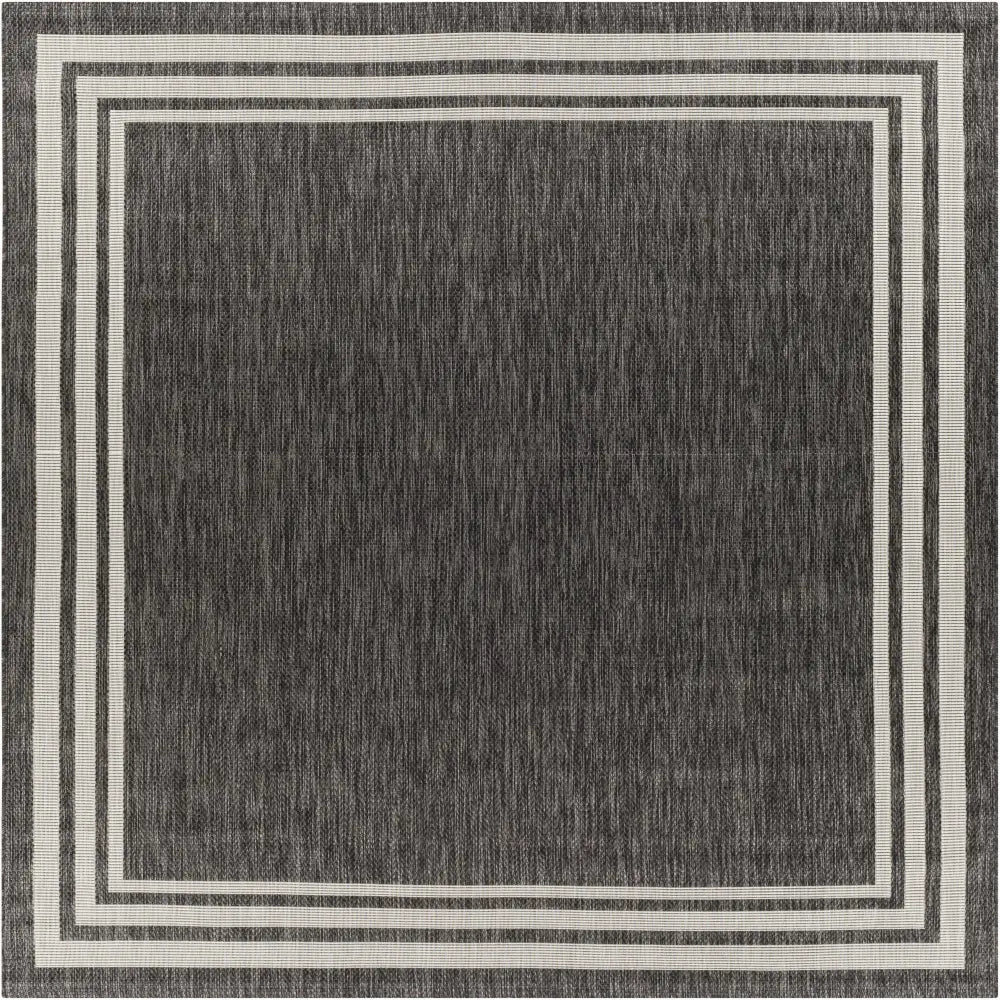 Coonamble Bordered Antrasit Outdoor Rug - 7’10’’ x 7’10’’ Square - Boutique Rugs