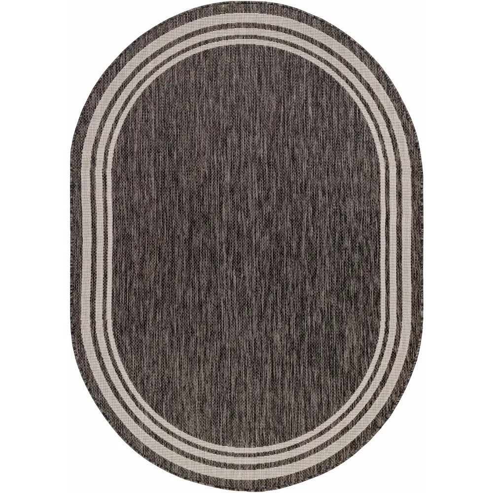 Coonamble Bordered Antrasit Outdoor Rug - Boutique Rugs