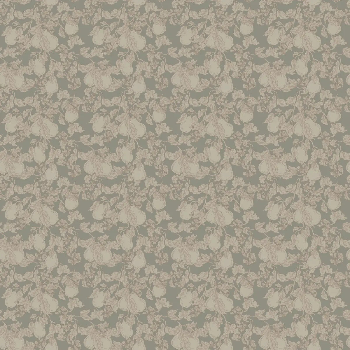 Copeland Wallpaper - Neutral Floral - by The Fibery - Sample 1 foot by 1 foot / Dark Sage - Loomwell Home Goods