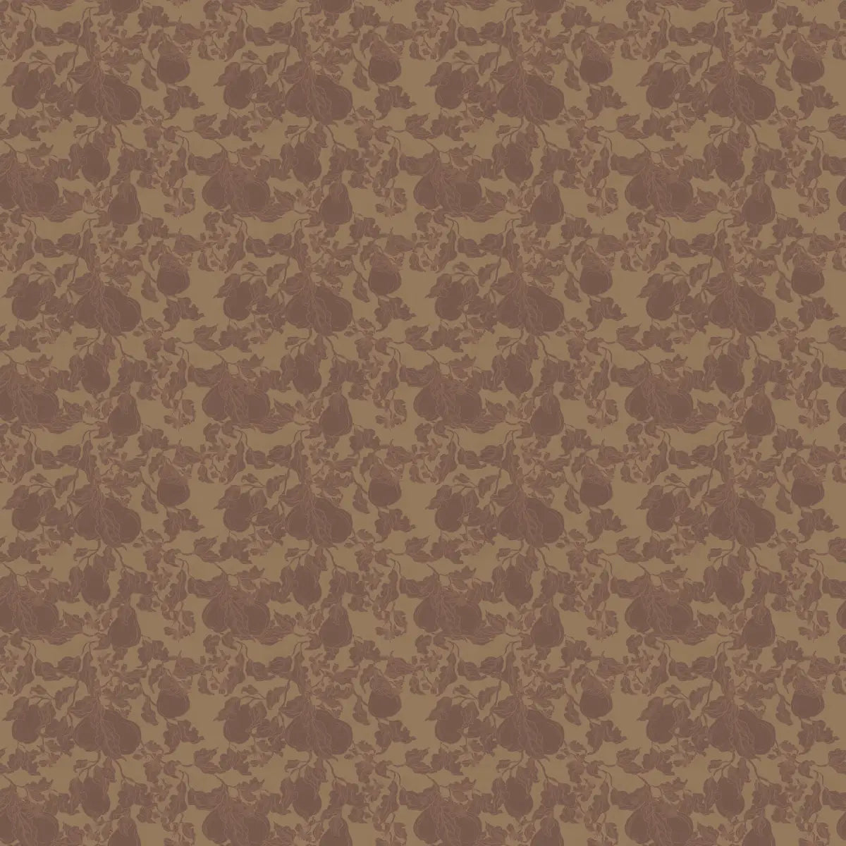 Copeland Wallpaper - Neutral Floral - by The Fibery - Sample 1 foot by 1 foot / Mustard and Burgundy - Loomwell Home