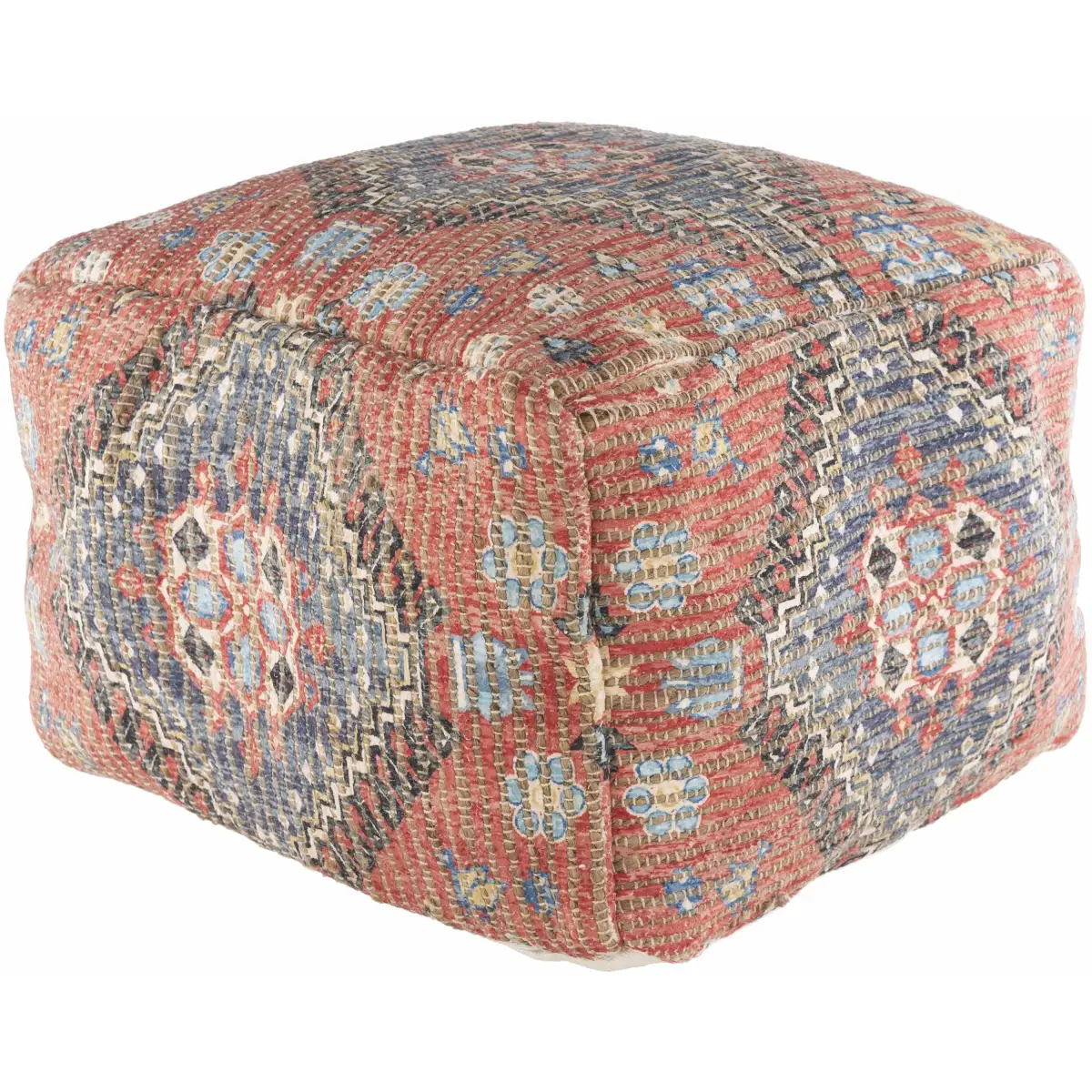 Copeland Woven Jute and Cotton Pouf - 20’’ x 20’’ x 14’’ Rectangle - Boutique Rugs