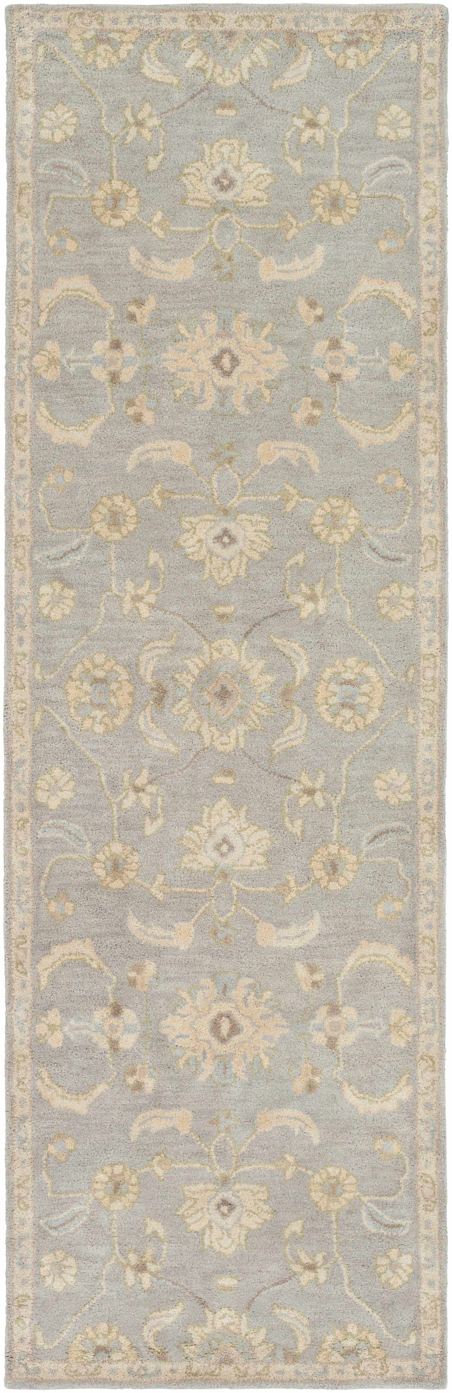 Pale Blue Traditional Wool Rug - 2’6’’ x 8’ Runner - Boutique Rugs