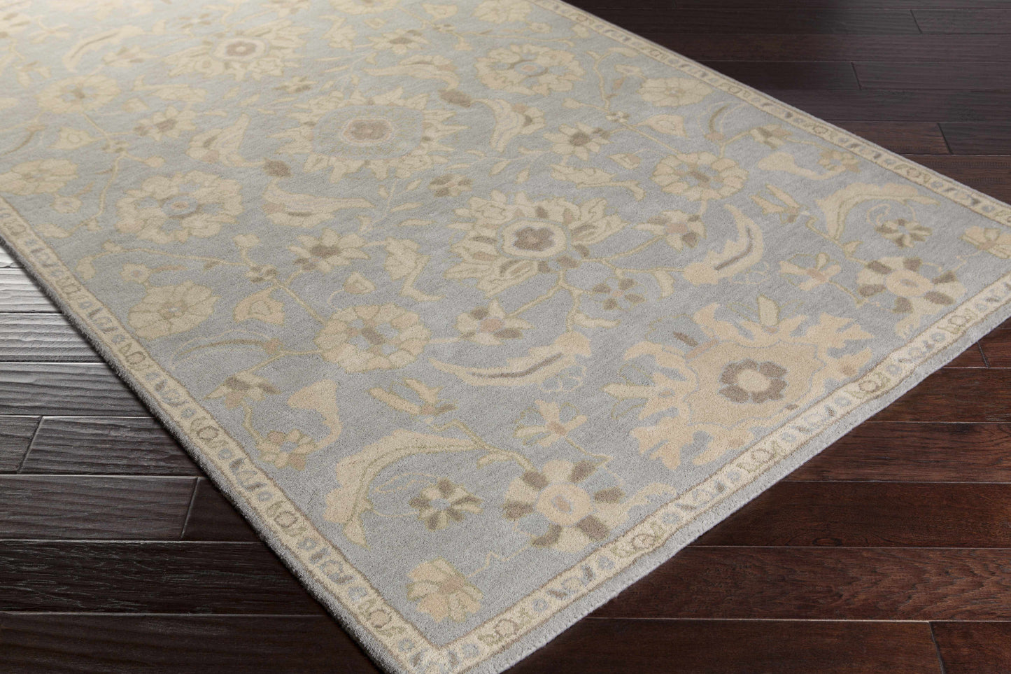 Pale Blue Traditional Wool Rug - Boutique Rugs