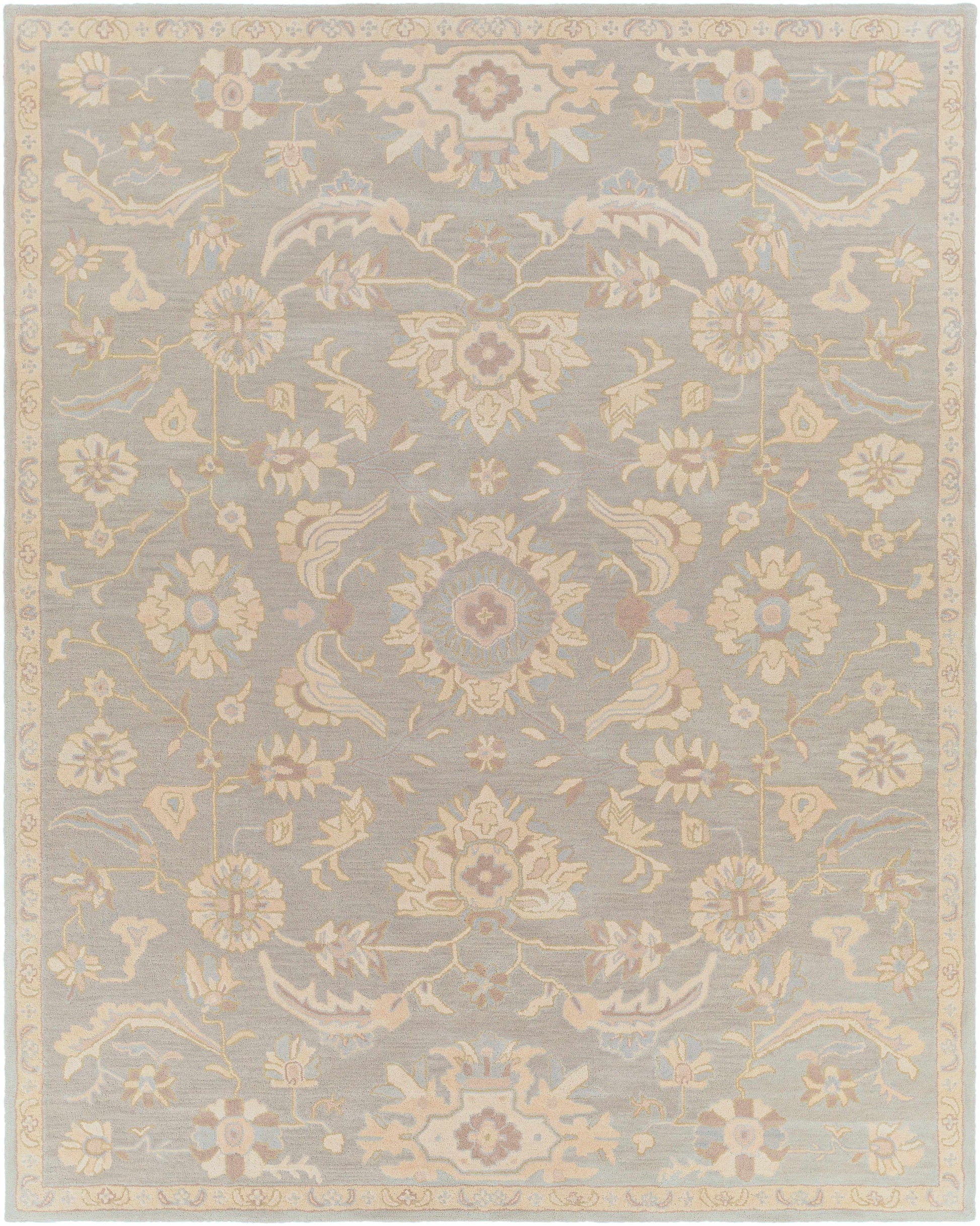 Pale Blue Traditional Wool Rug - 7’6’’ x 9’6’’ Rectangle - Boutique Rugs
