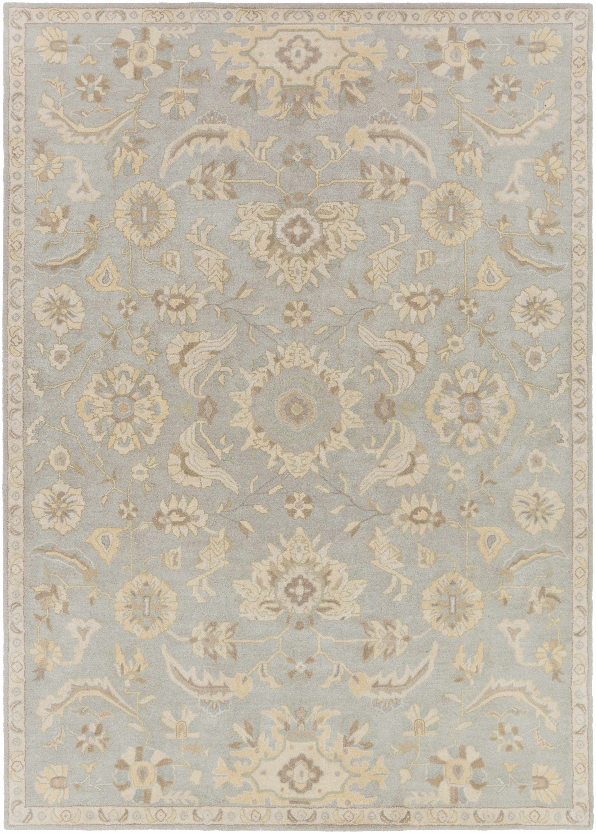 Pale Blue Traditional Wool Rug - 8’ x 11’ Rectangle - Boutique Rugs