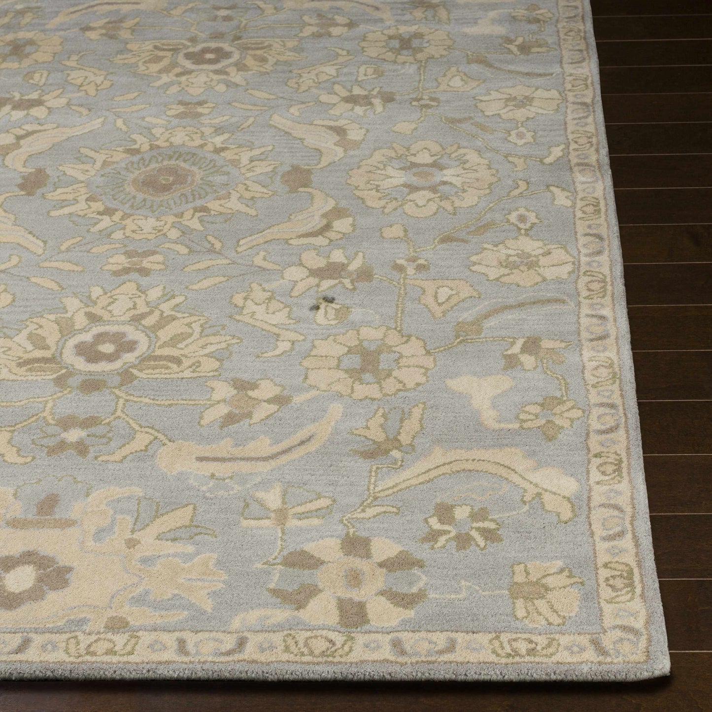 Pale Blue Traditional Wool Rug - Boutique Rugs