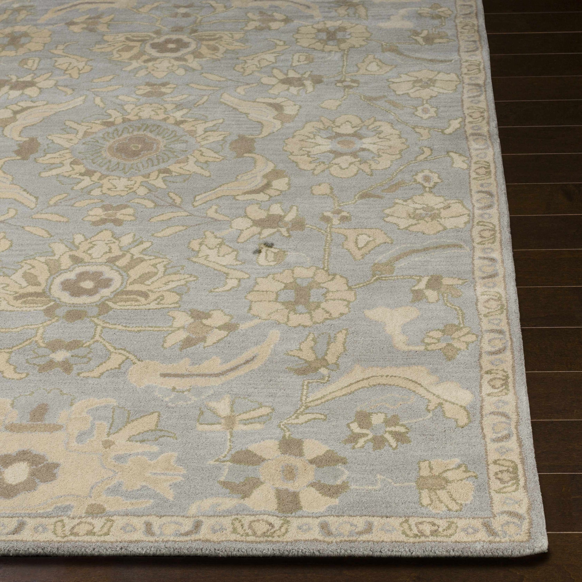 Pale Blue Traditional Wool Rug - Boutique Rugs