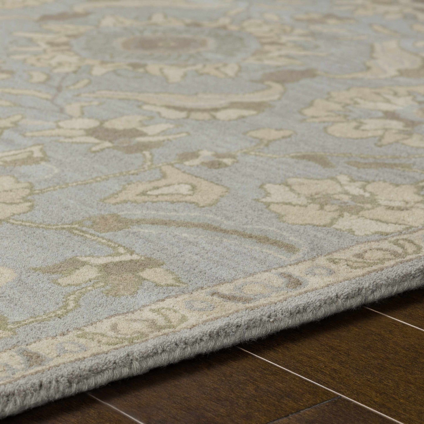 Pale Blue Traditional Wool Rug - Boutique Rugs