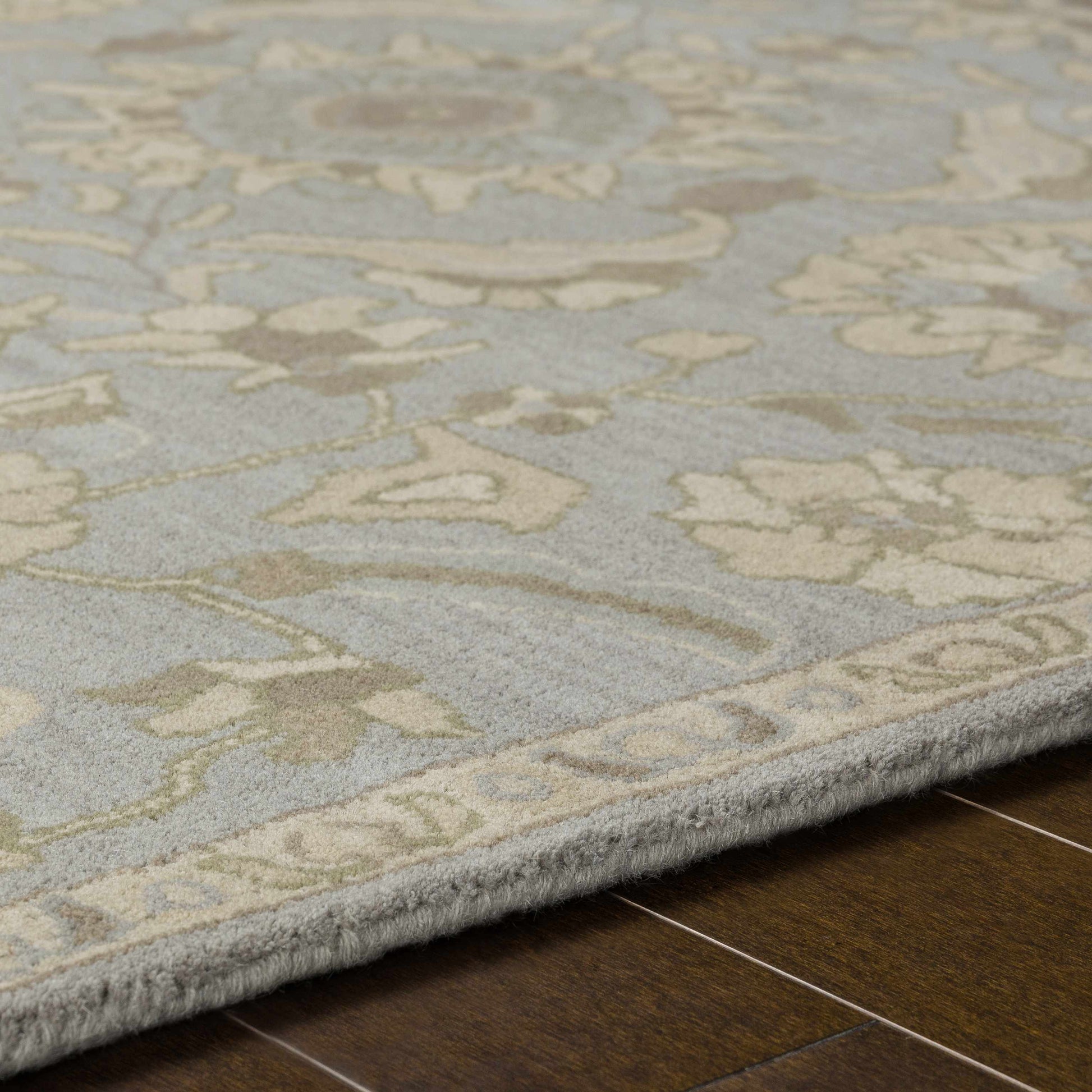 Pale Blue Traditional Wool Rug - Boutique Rugs