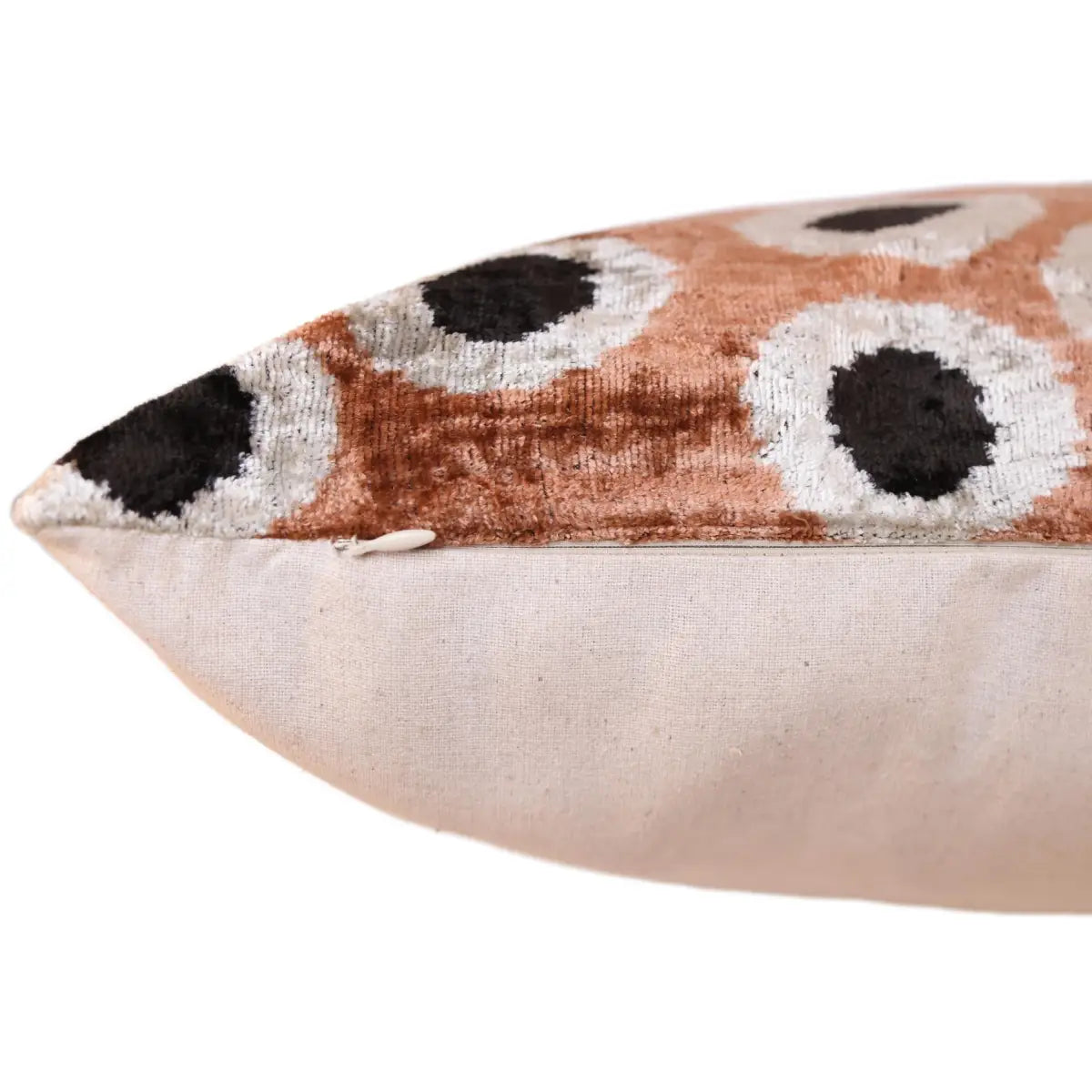 Copper Gold Black Dot Silk Velvet Lumbar Pillow – 16x24 Handmade Modern Cushion - Canvello