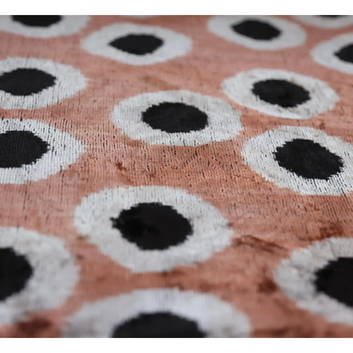 Copper Gold Black Dot Silk Velvet Pillow – 16x16 Handmade Modern Cushion - Canvello