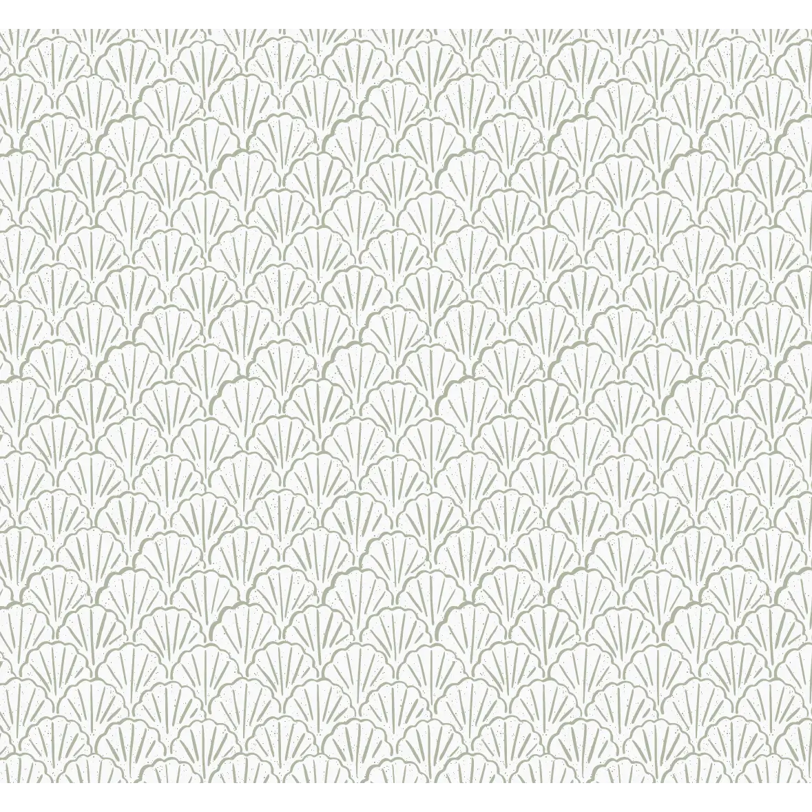 Coralie Wallpaper - Seashell Fans - by Studio Stephie - Sample 1 foot by 1 foot / Green - Loomwell Home Goods