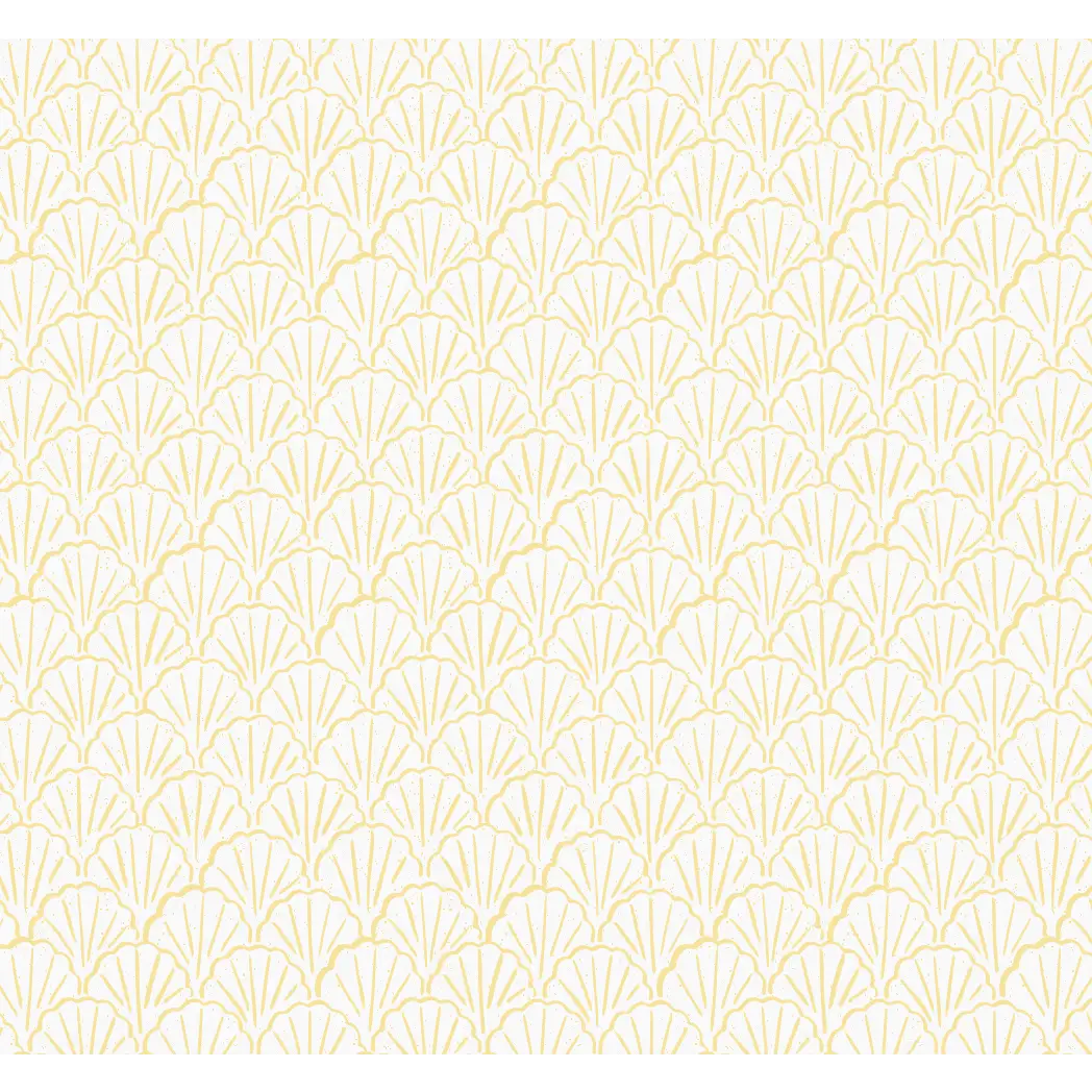 Coralie Wallpaper - Seashell Fans - by Studio Stephie - Sample 1 foot by 1 foot / Yellow - Loomwell Home Goods