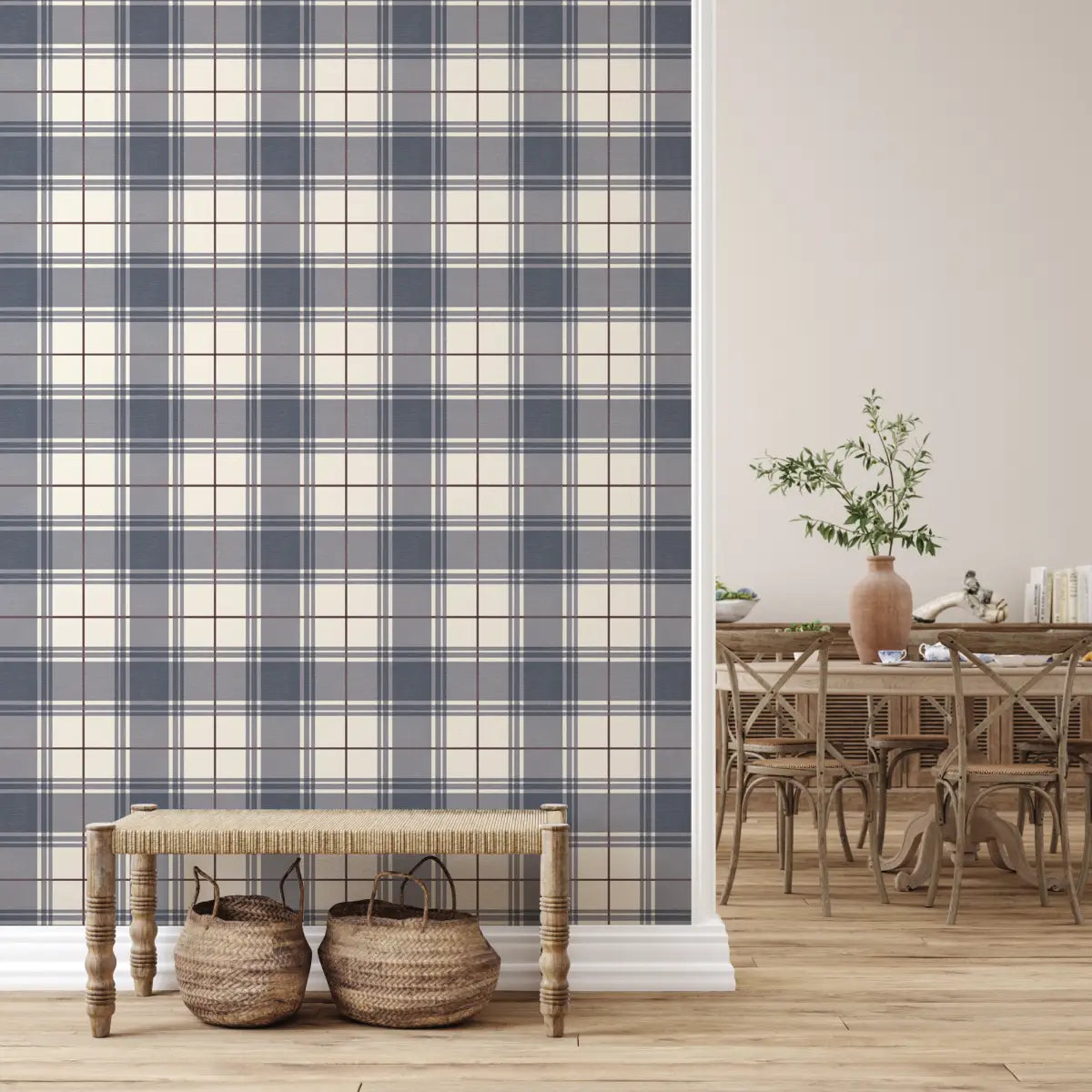 Corbin Wallpaper - Traditional Plaid - by Hailey Kiefer Designs - Loomwell Home Goods