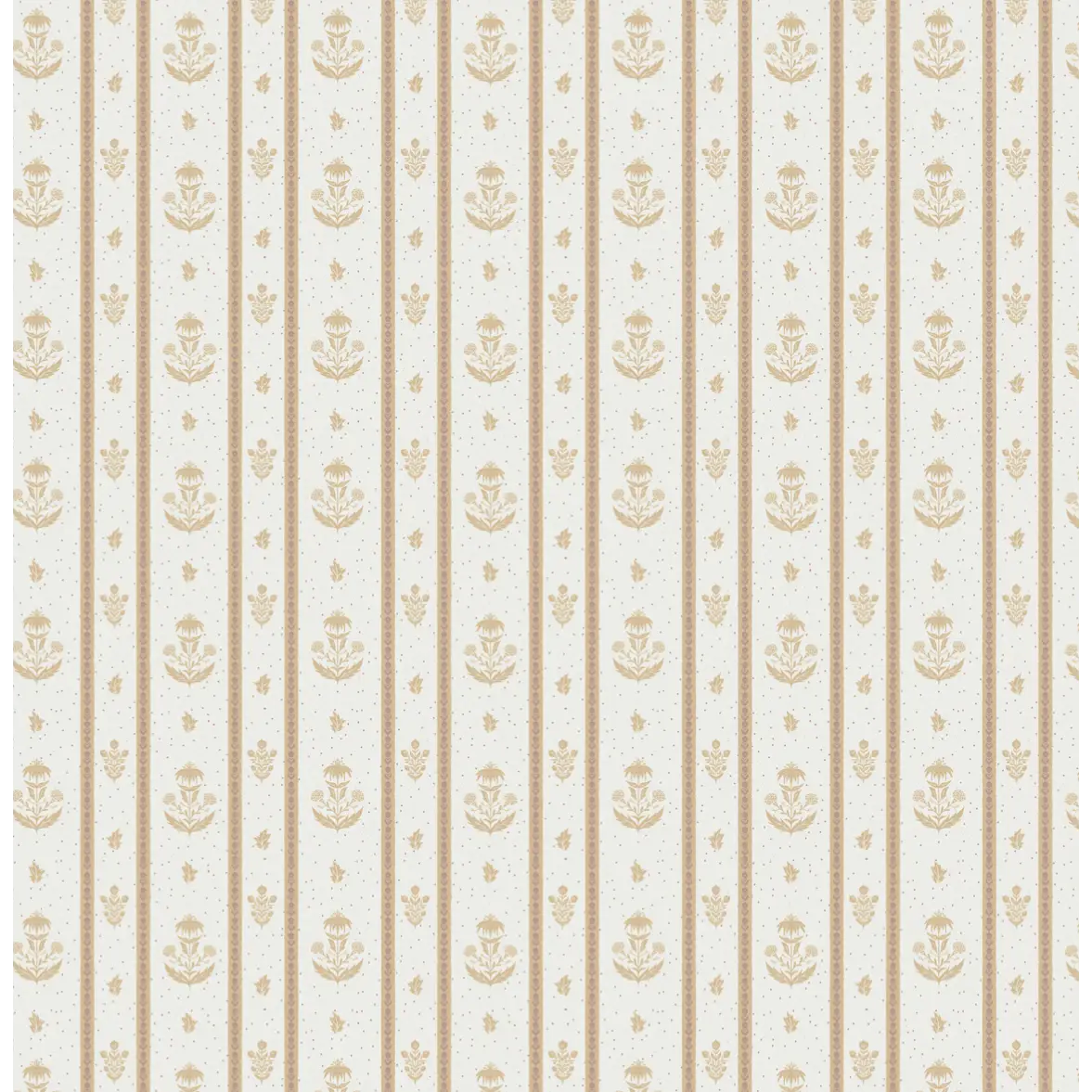 Cordelia Wallpaper - Floral Cottage Stripe - by Danelys Sidron - Sample 1 foot by 1 foot / Golden / Small Scale