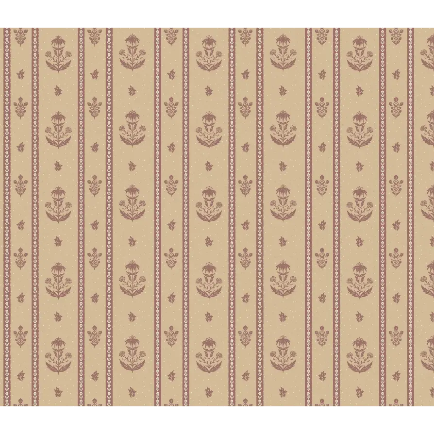 Cordelia Wallpaper - Floral Cottage Stripe - by Danelys Sidron - Sample 1 foot by 1 foot / Rose / Small Scale