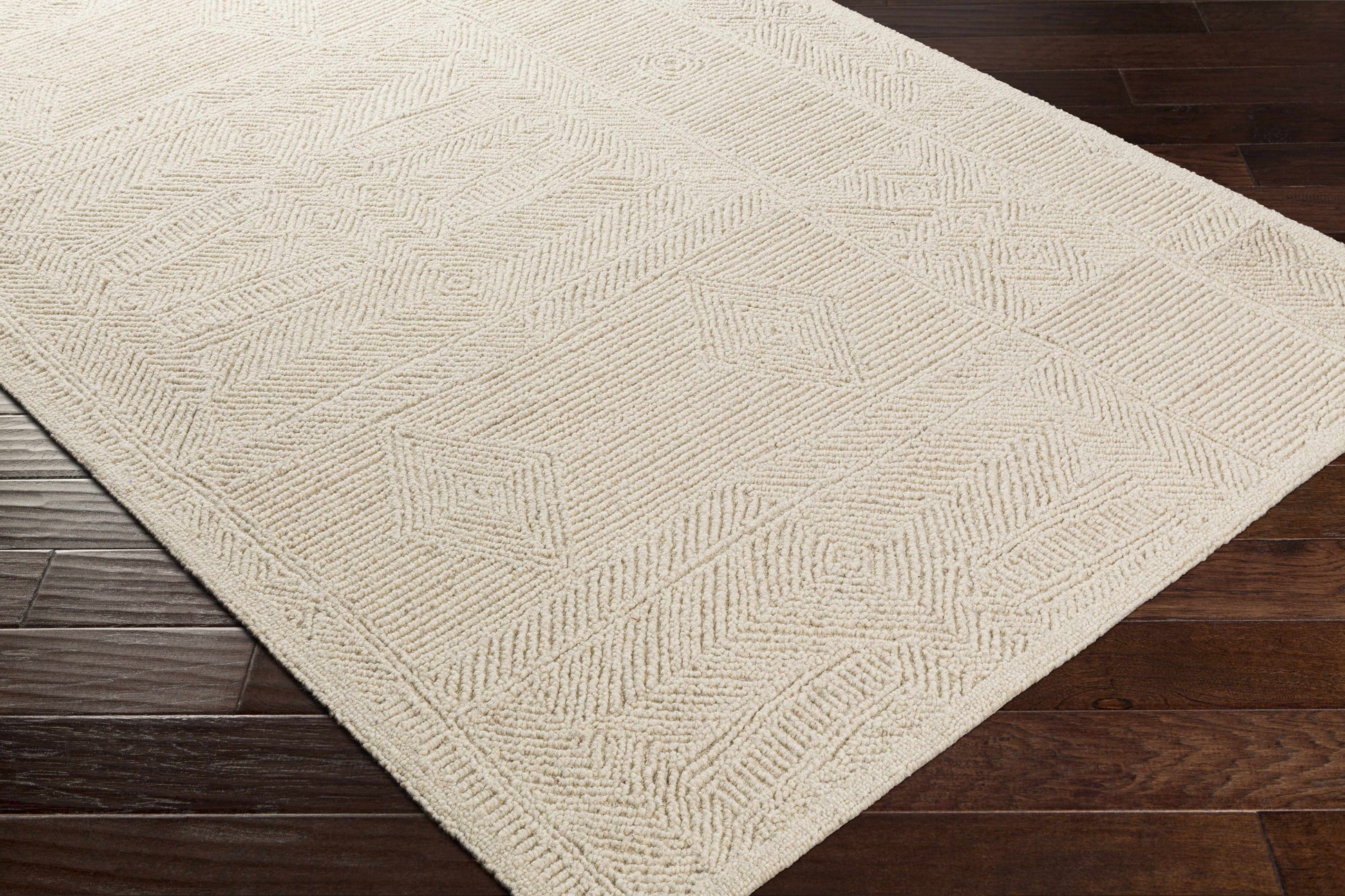 Neutral Textured Wool Area Rug - Boutique Rugs