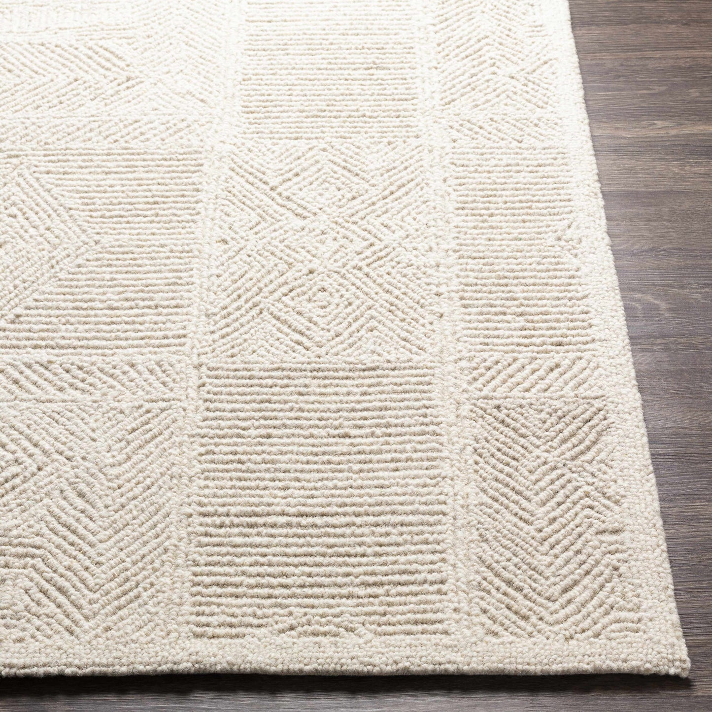 Neutral Textured Wool Area Rug - Boutique Rugs
